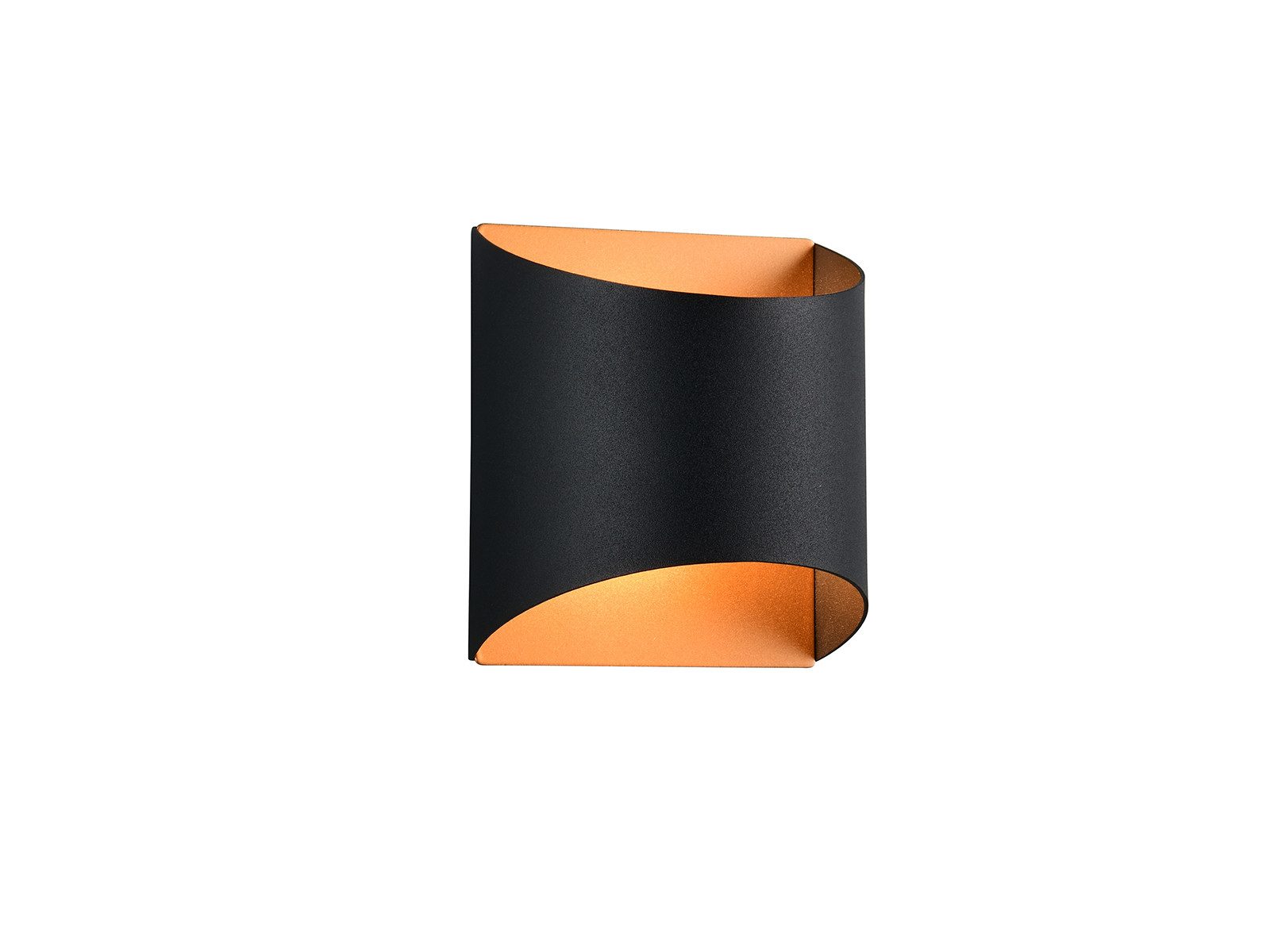 Reality Leuchten LED Wandleuchte Up and Down, Schwarz Gold, Höhe 10cm, Dimmfunktion, LED wechselbar, Warmweiß, Innen Wand-Beleuchtung indirekt inkl. Leuchtmittel stufenweise dimmbar