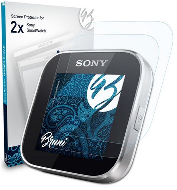 Bruni Schutzfolie Glasklare Displayschutzfolie für Sony SmartWatch, (2 Folien), praktisch unsichtbar