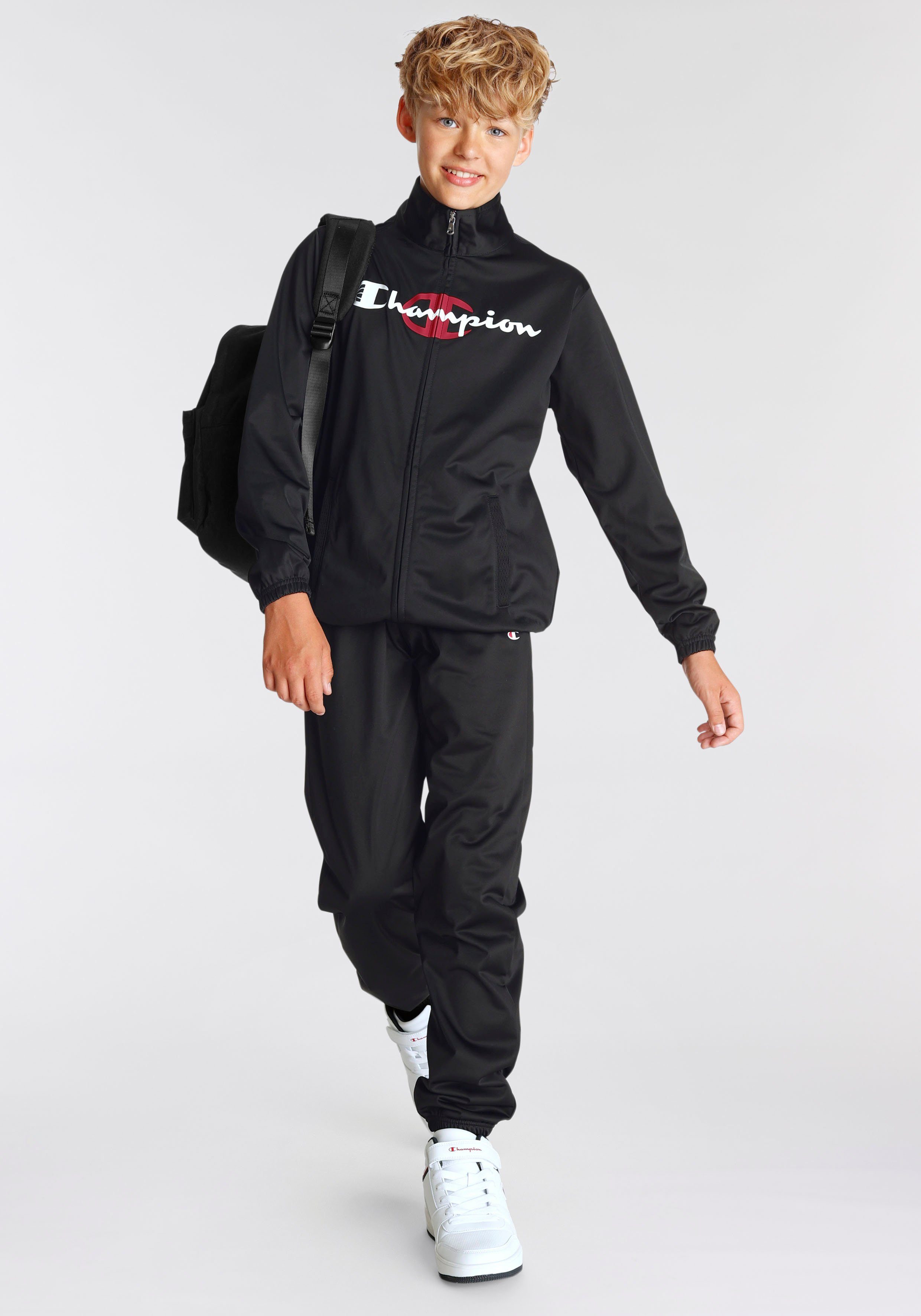 Champion Trainingsanzug schwarz für Kinder Full - (2-tlg) Zip Tracksuit