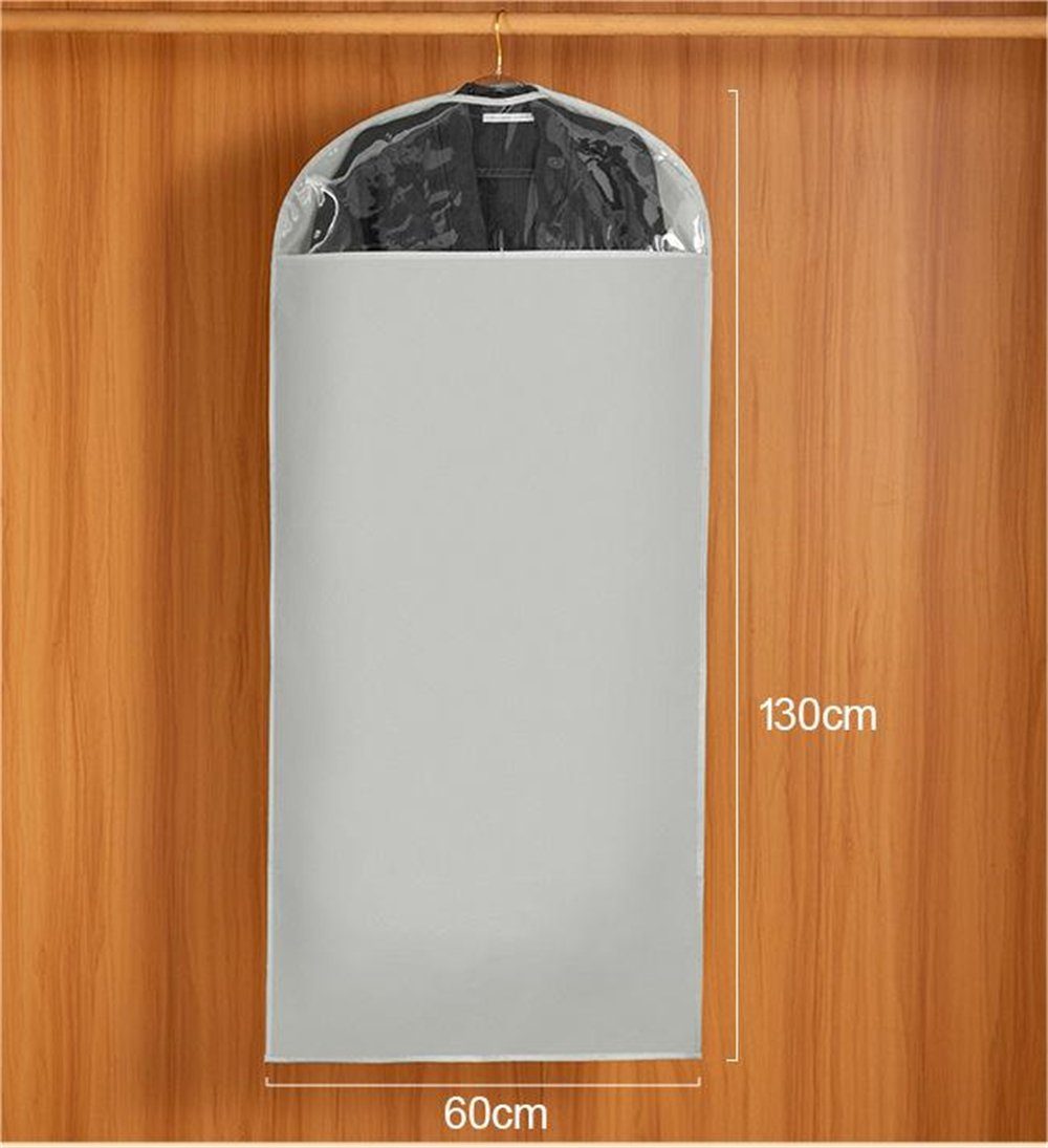 Rouemi Kleidersack Aufbewahrungsbeutel,Kleiderschrank Oxford Tuch staubdicht Kleiderhülle 60×90cm, 60×110cm,60×130cm Grau-60×130cm