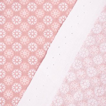 SCHÖNER LEBEN. Stoff Baumwollstoff Popeline Minimals Blümchen Kreis-Ornamente rosa 1,48m, allergikergeeignet