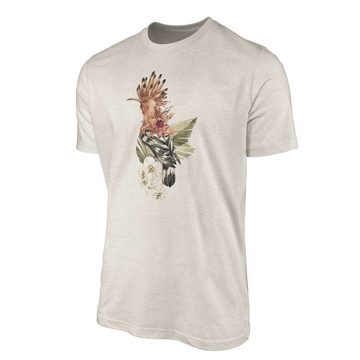 Sinus Art T-Shirt Herren Shirt Organic T-Shirt Aquarell Motiv Wiedehopf Vogel Bio-Baumwolle Ökomode Nachhaltig Farbe (1-tlg)