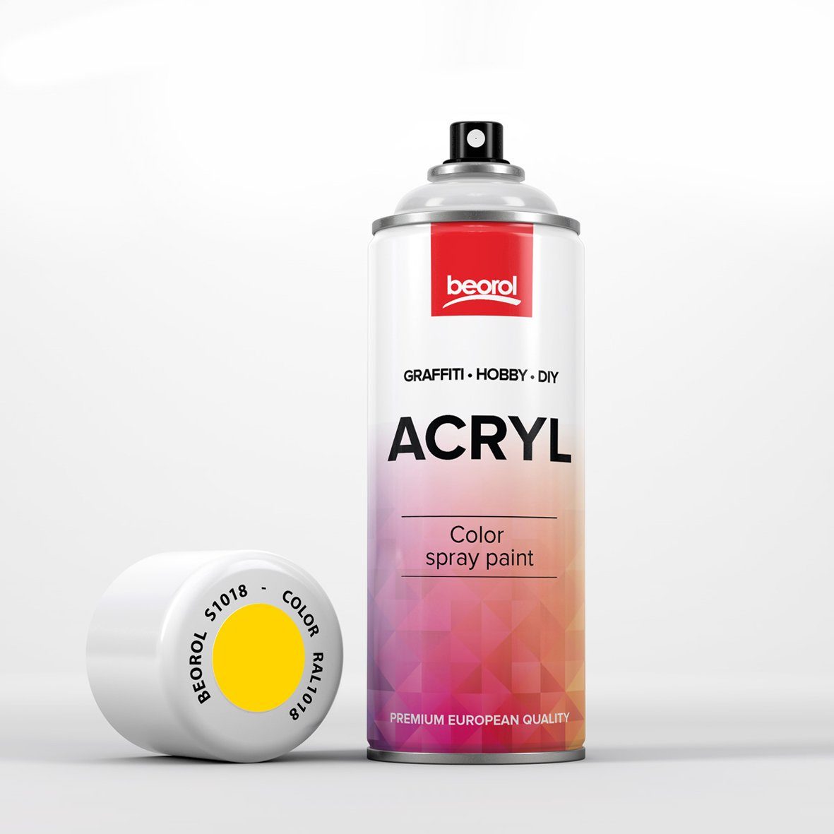 Spraydose DIY Acryllack Lack Zink-Gelb, BigDean 6x - glänzend Sprühlack Sprühfarbe