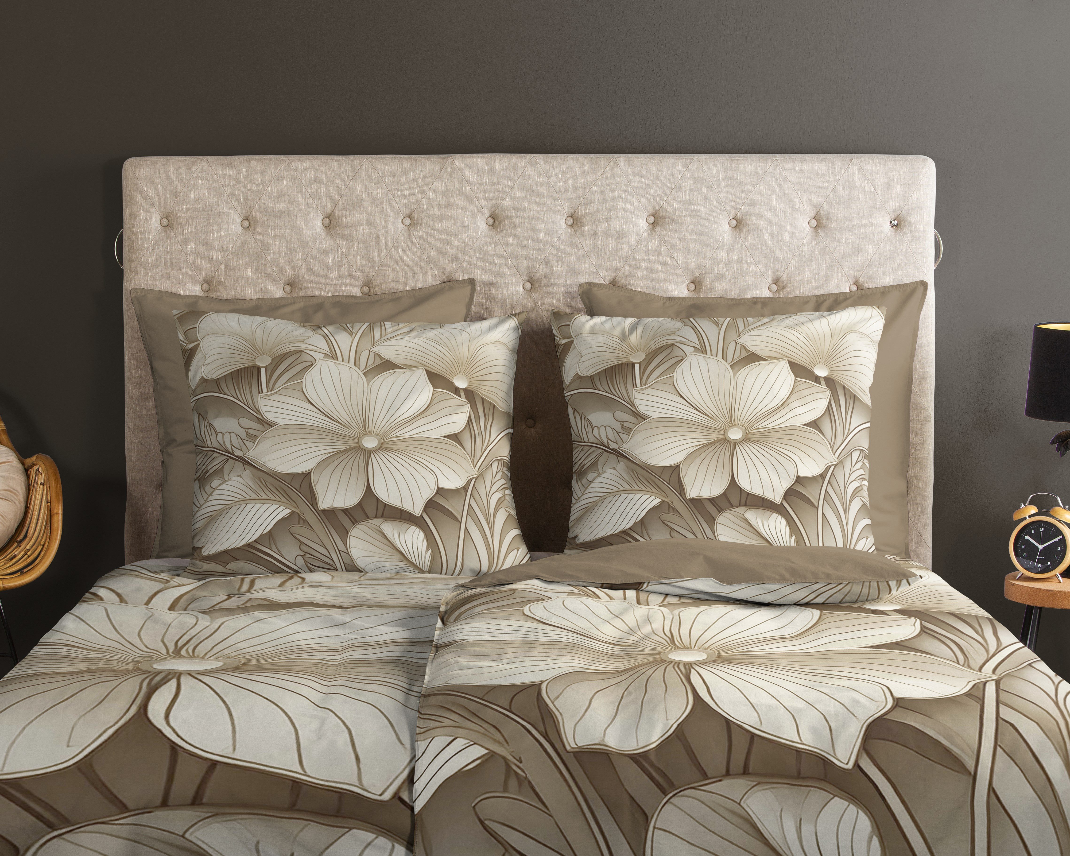 good morning Wendebettwäsche Artdeco, Renforcé, 2 teilig, 100% Baumwolle, Renforcé, Reißverschluss, Wendeoptik, Blumen
