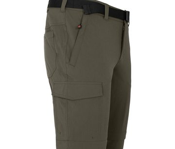 Bergson Zip-off-Hose BAKER Zipp-Off (slim) Herren Wanderhose, vielseitig, pflegeleicht, Normalgrößen, grau/grün