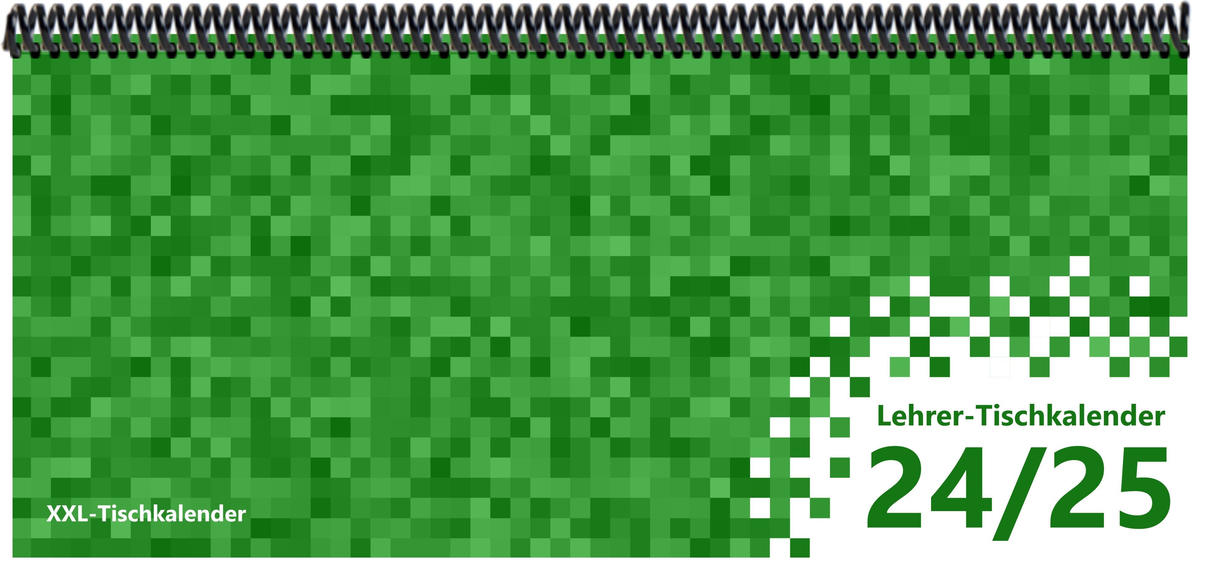 E&Z Verlag Gmbh Tischkalender Lehrer-Tischkalender 2024/2025 Pixel grün
