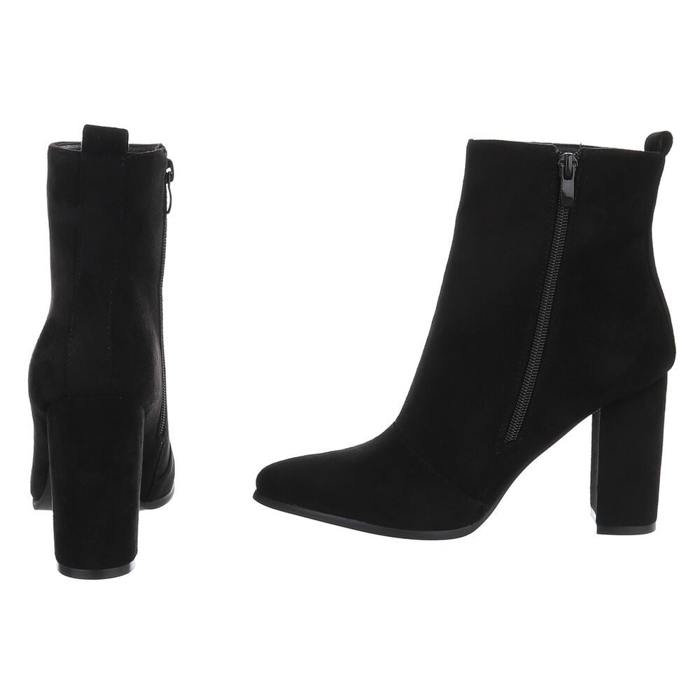 Ital-Design Elegante Stiefeletten mit Blockabsatz für Damen High-Heel-Stiefelette (89852902) Blockabsatz Stiefeletten in Schwarz