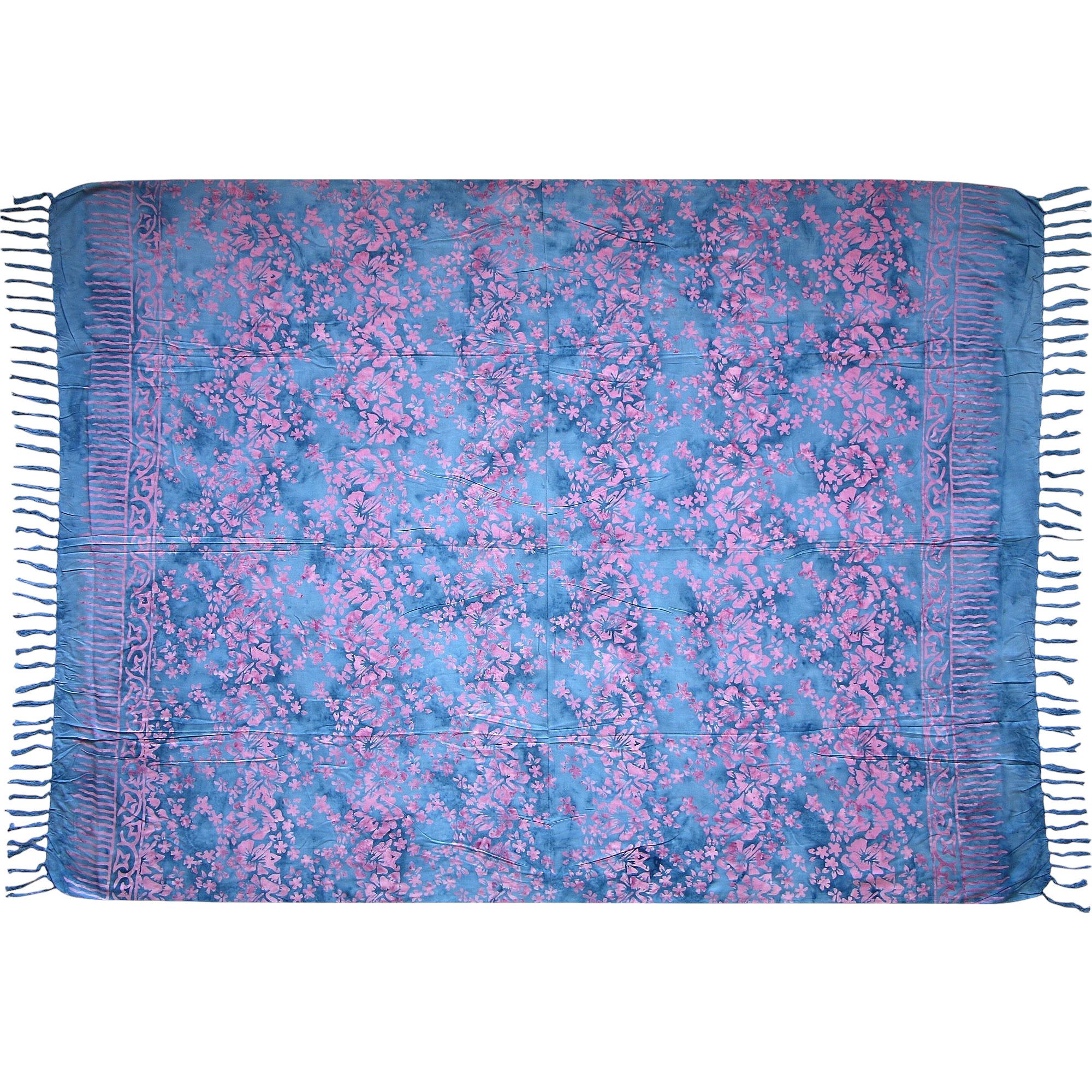Sarong blickdichter Sarong blau als Strandtuch Strandkleid Wickelrock