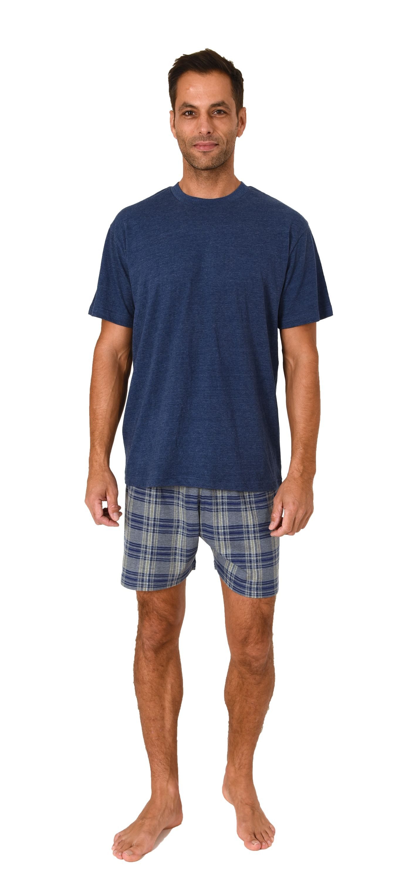 Normann Pyjama Normann Herren kurzarm Schlafanzug Shorty Pyjama Hose in Kar günstig online kaufen