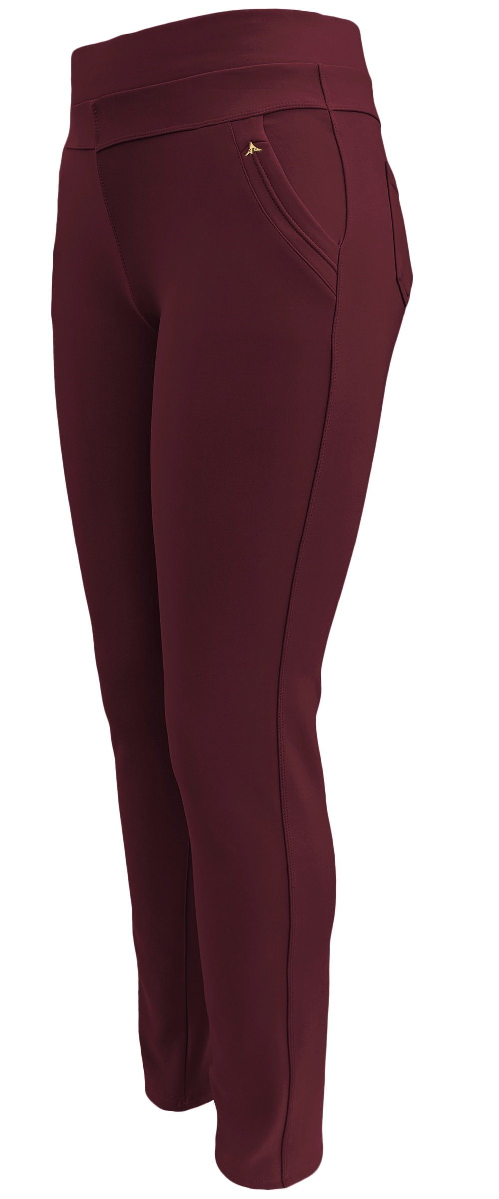 Aurela Damenmode Schlupfhose Basic Damen Leggings angenehme Haus- oder Freizeithose Classic (1-tlg) modernes Design, auch in großen Größen erhältlich, mit Komfortbund Bordeaux