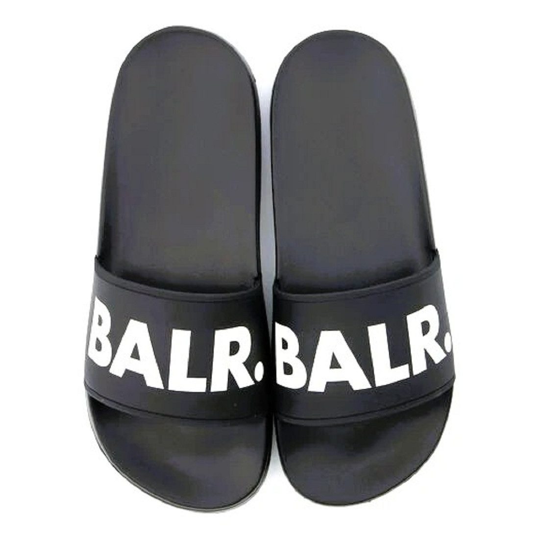 BALR. Balr. Unisex Sommer Classic Brand Slides, Schwarz Badelatschen. Badeschuh Logo