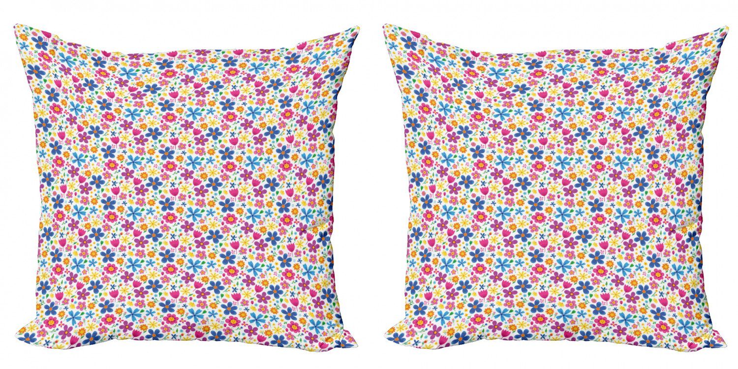 Kissenbezüge Modern Accent Doppelseitiger Digitaldruck, Abakuhaus (2 Stück), Blumen Lustige Frühling Cartoon Blumen