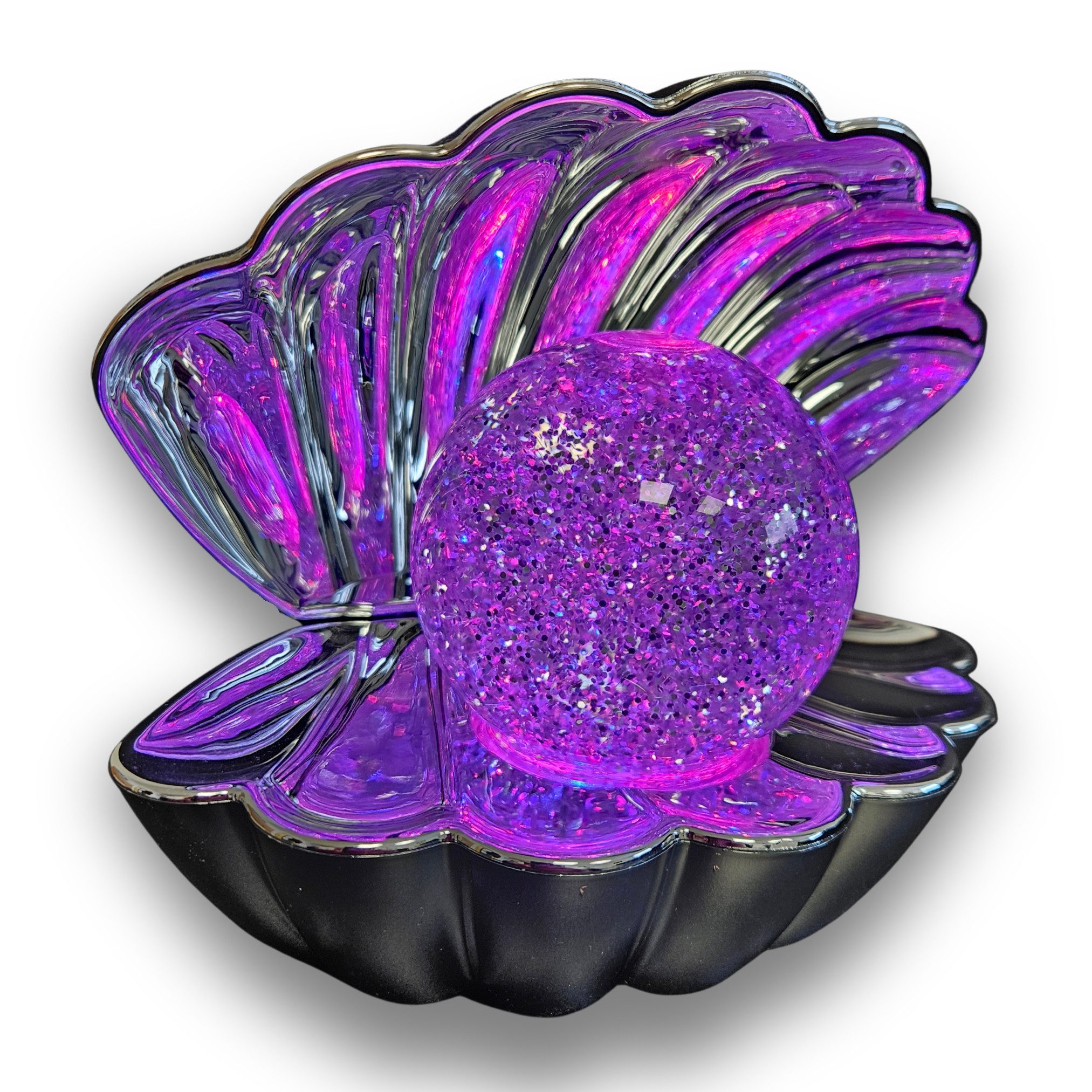 Lichthandel Hoch USB-Tischleuchte Glitzer RGB Tischleuchte Shelly LED Chrom / Pink Farbwechsel, Glitzer-Partikel mit Wirbel-Funktion, Batterien nicht enthalten