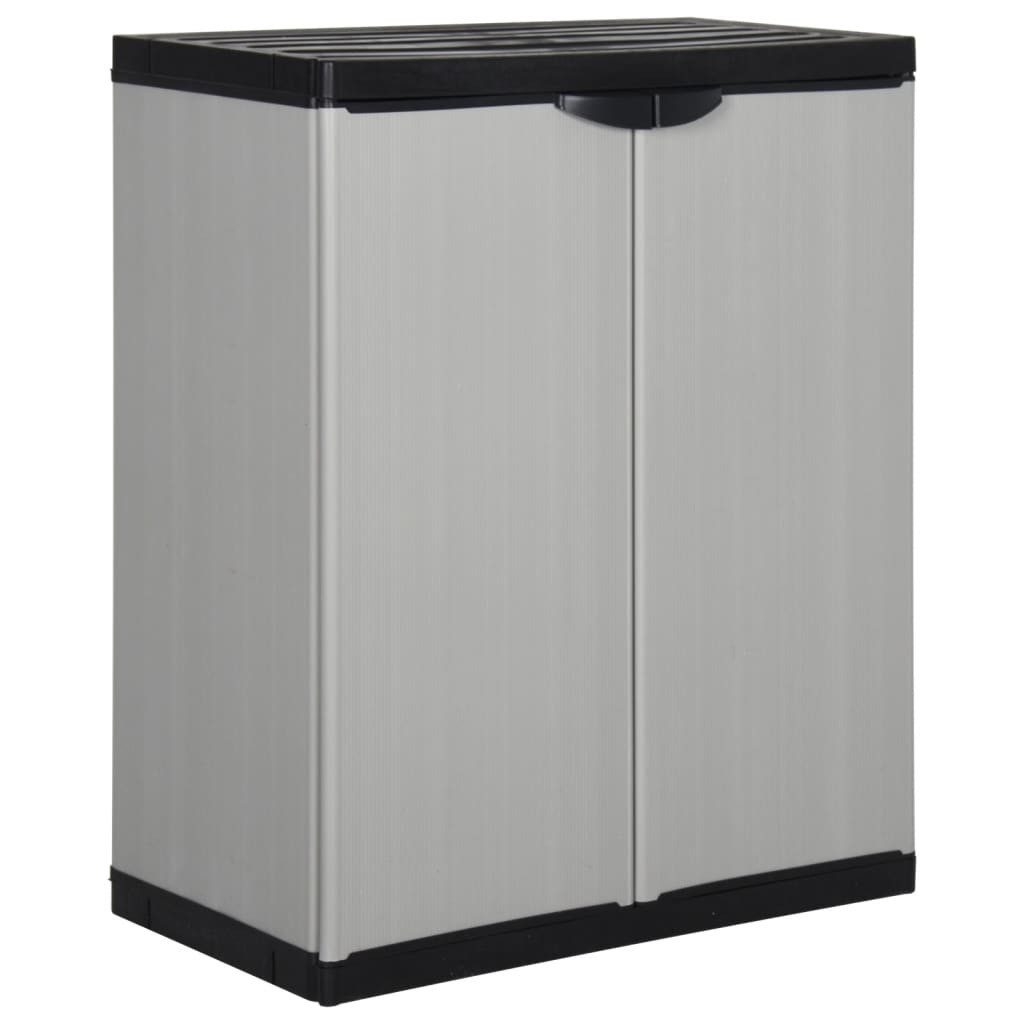vidaXL Garten-Geräteschrank 68 x 40 x 85 cm Garten-Lagerschrank mit 1 Boden Grau und Schwarz 68x40