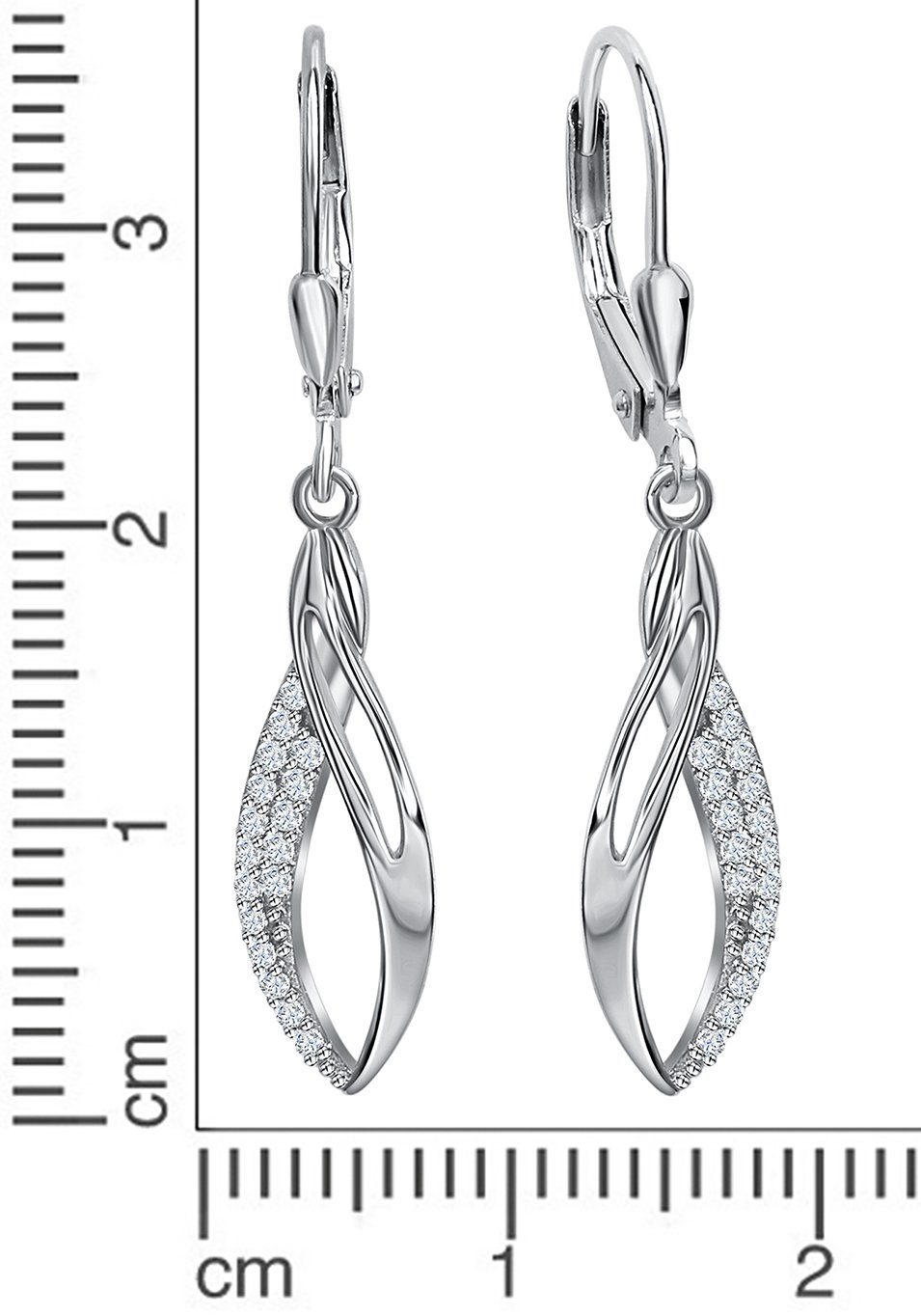 Firetti Paar Ohrhänger Schmuck Geschenk Silber 925 Ohrschmuck Patentbrisur Tropfen, mit Zirkonia (synth)