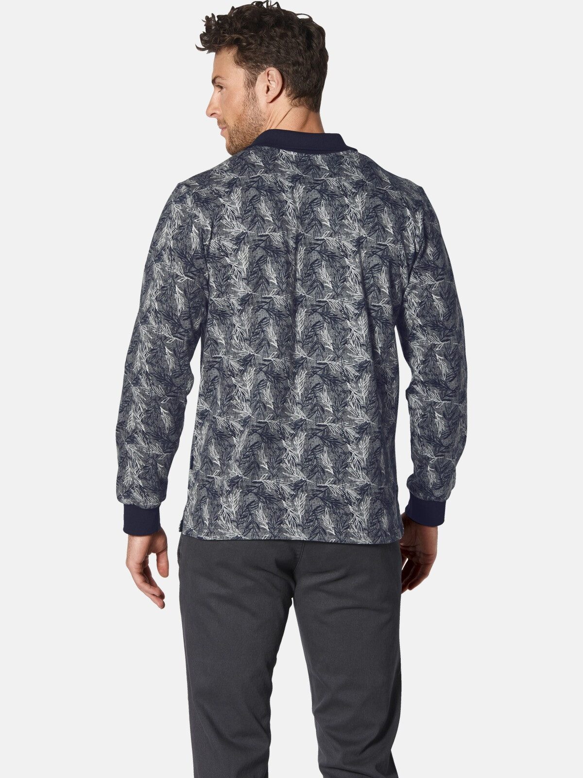 Babista Langarm-Poloshirt PIETASTO mit Zweig-Muster günstig online kaufen