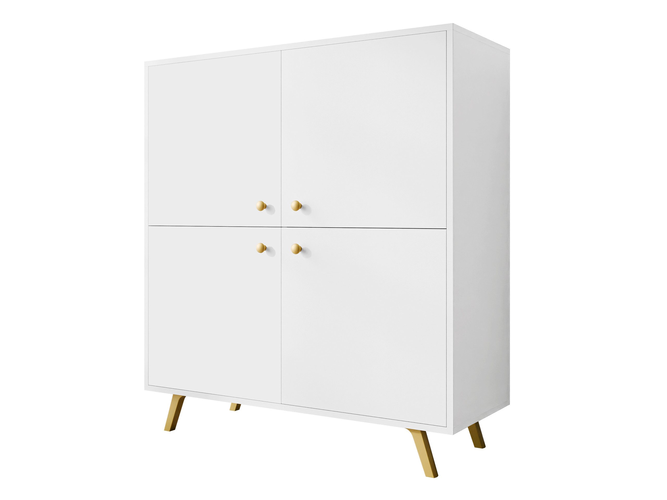 MIRJAN24 Kommode Siena 4D (mit vier Drehtüren), Metallgriffe in der Farbe Gold