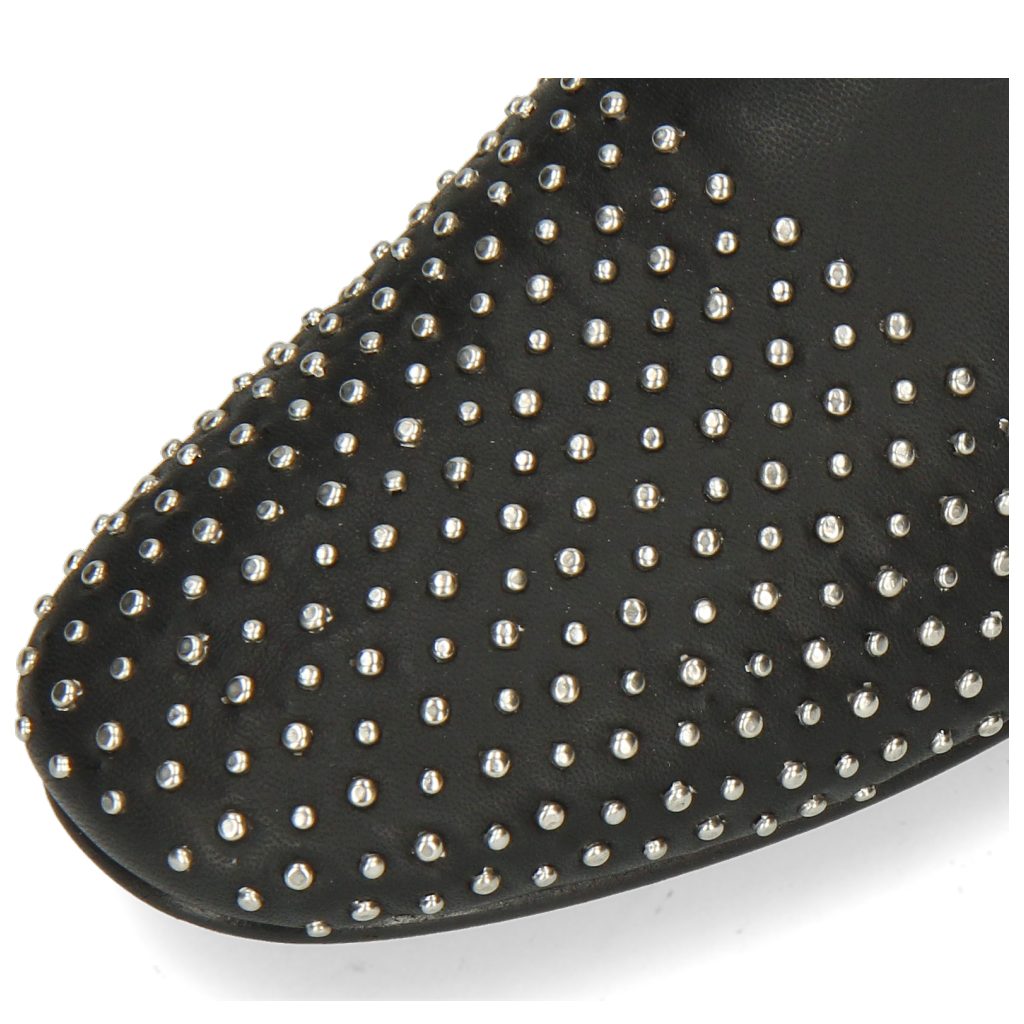 Mandy & Nappa 3 Black Rivets Binding Pantolette Black Hamilton Melvin