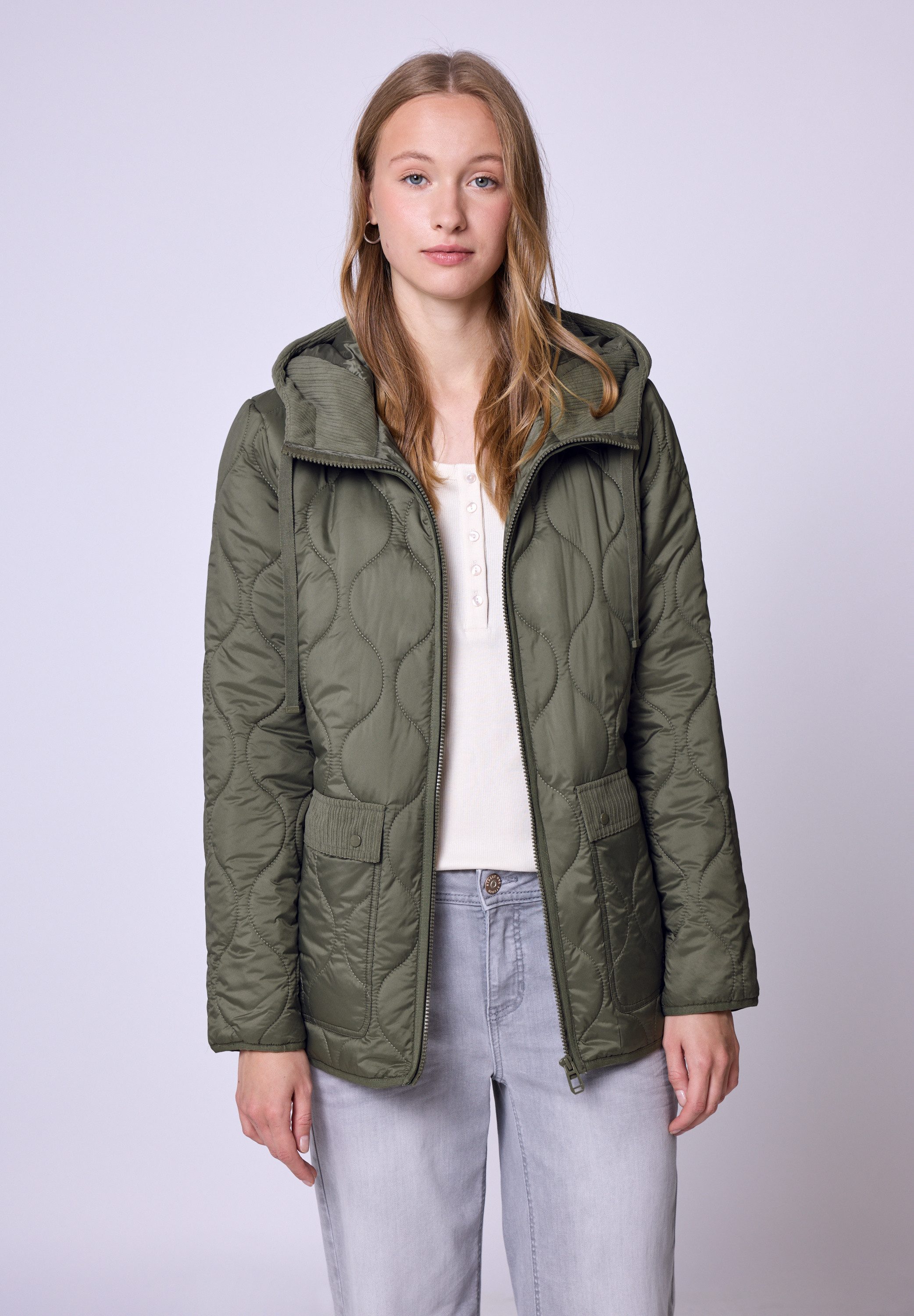STREET ONE STUDIO Steppjacke mit Kapuze mit Tunnelzugband günstig online kaufen