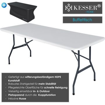 KESSER Tabletttisch, Buffettisch Tisch klappbar Kunststoff 183x76 cm Campingtisch