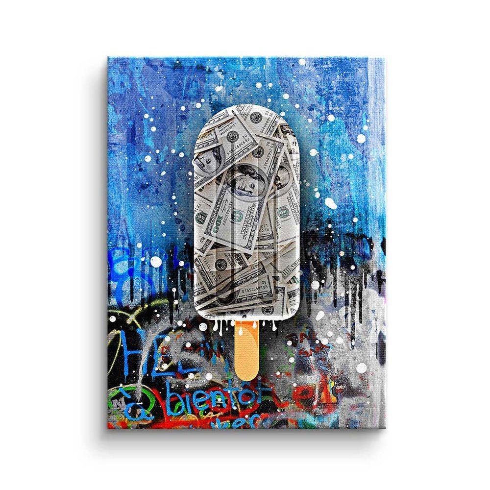 DOTCOMCANVAS® Leinwandbild, Premium Leinwandbild - Pop Art - Graffiti Ice - Motivationsbild ohne Rahmen