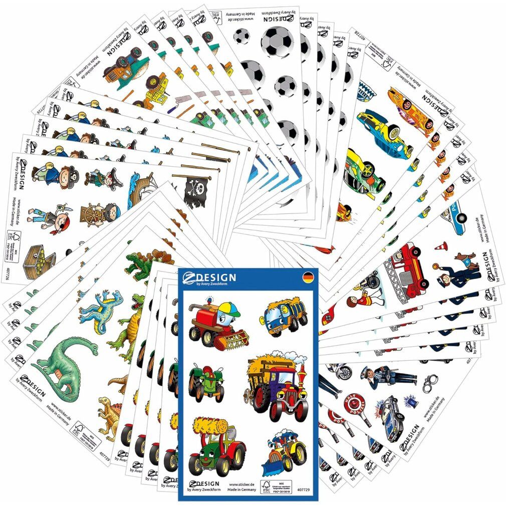 Avery Zweckform Aufkleber Aufkleber-Set 59991 für Jungen