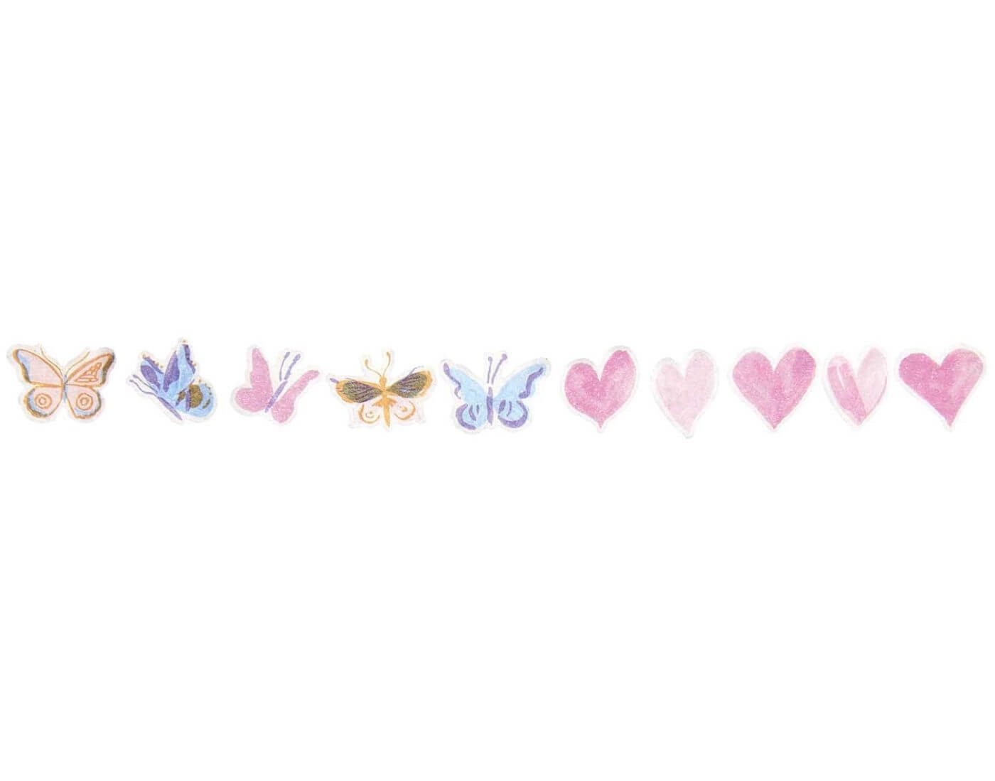 Rico Design Sticker Paper Poetry Washi Sticker Schmetterlinge/Herzen 200 Stück