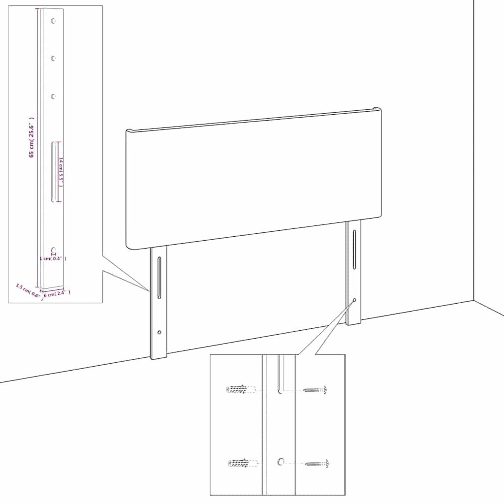 vidaXL Bett Kopfteil mit Ohren Dunkelgrau 183x23x78/88 cm Samt (1-tlg)