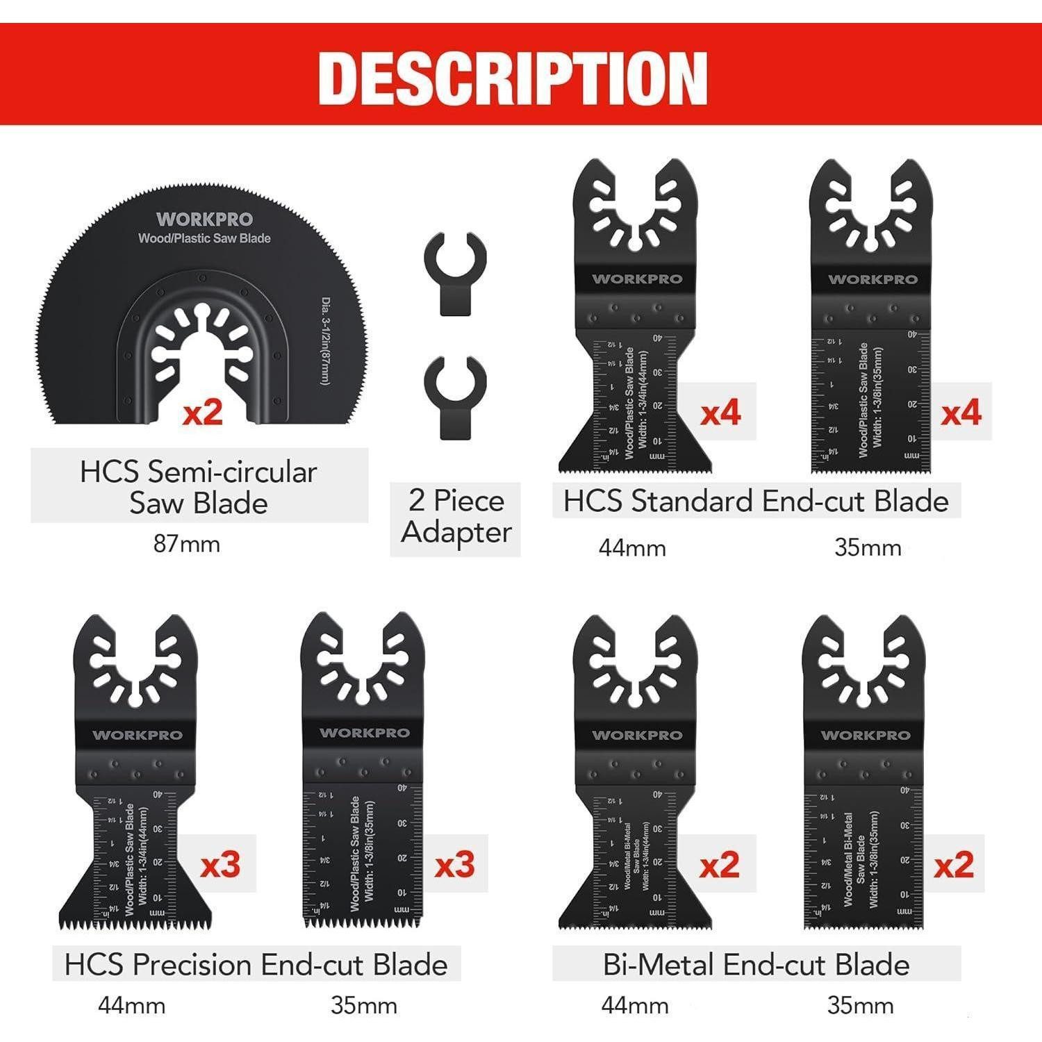 LuxusKollektion Oszillationskopf Oszillierendes Sägeblatt Set 22tlg. Multitool Zubehör für