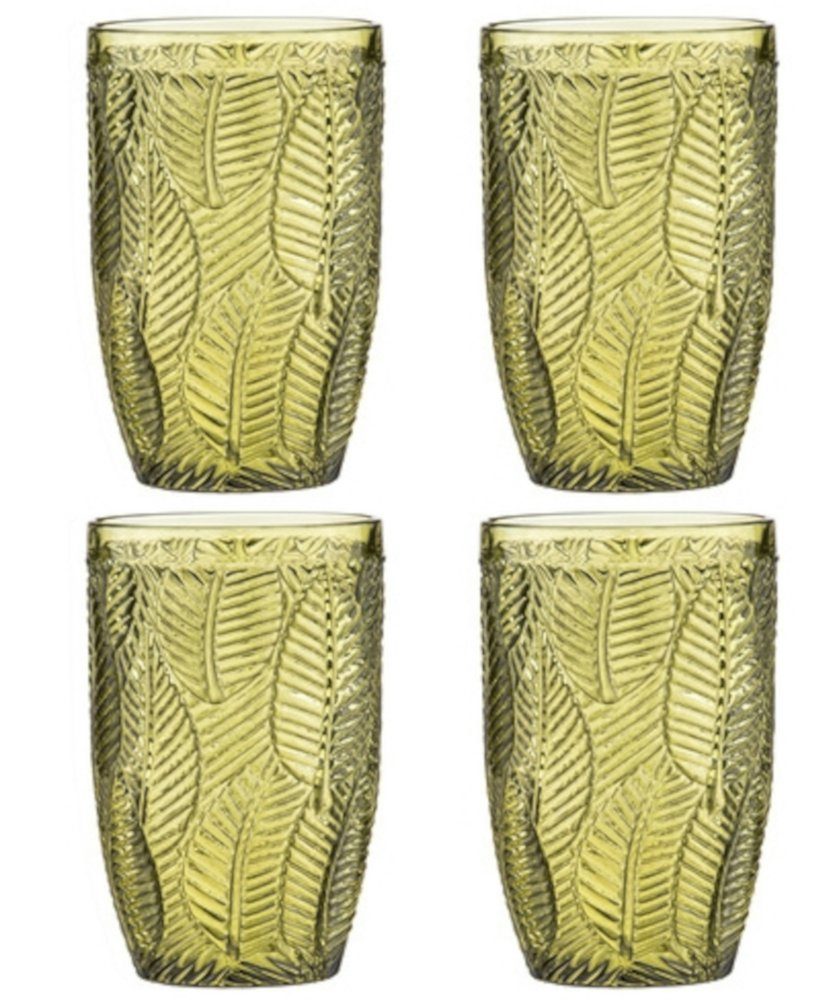Ladelle Стекло-Set ARECA Longdrinkglas Olivgrün Set4, Glas, Areca Olive 4pk Highball Tumbler 8.3x8.3x13cm