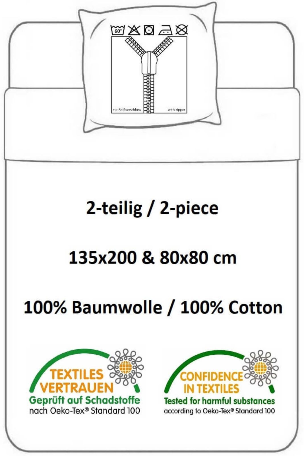 Halantex Bettwäsche Pokemon Pikachu - Bettwäsche-Set mit Wendemotiv, 135x200 & 80x80, Baumwolle, 100% Baumwolle – Bild 4 von 4