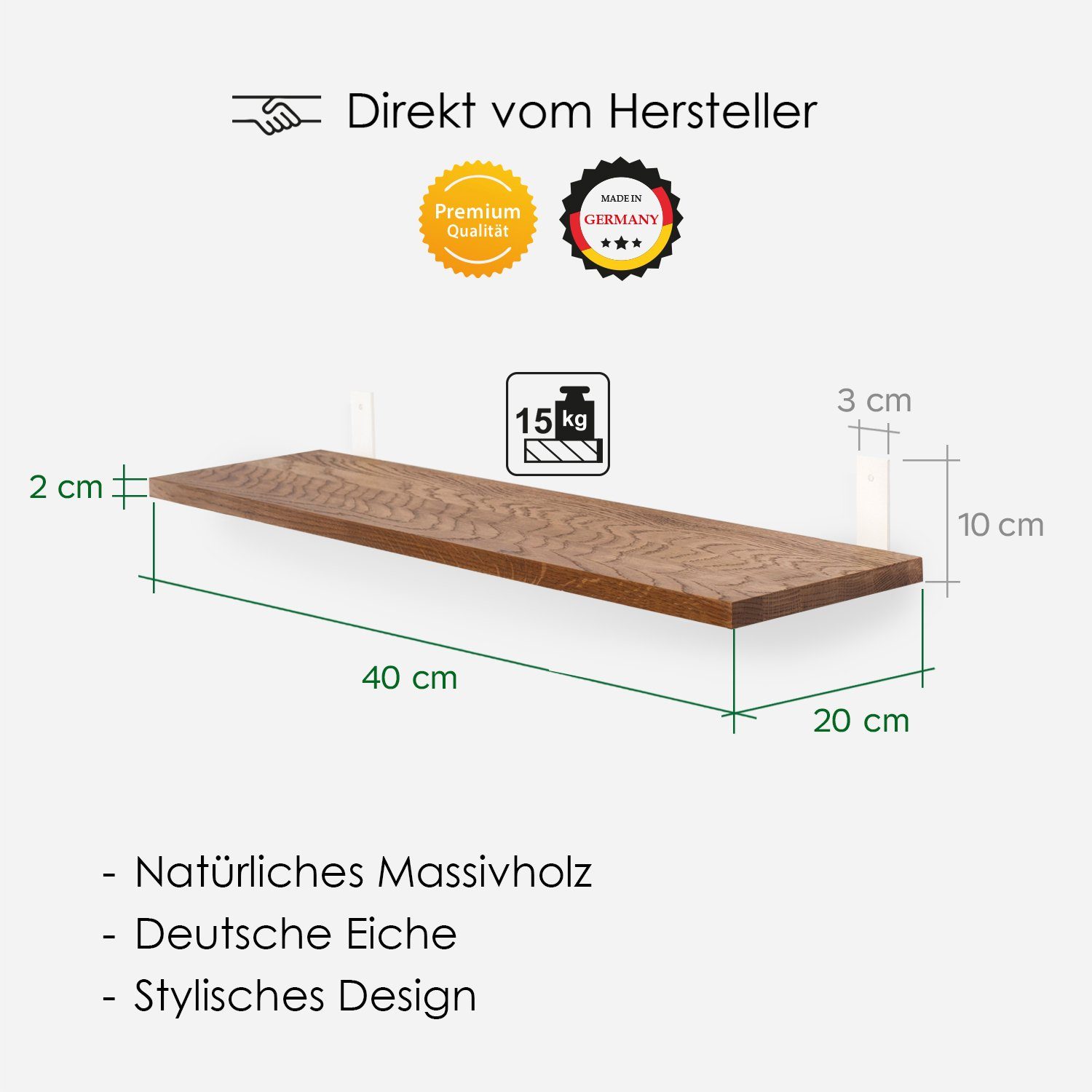 Rikmani Wandregal Holzregal Bücherregal TES günstig online kaufen