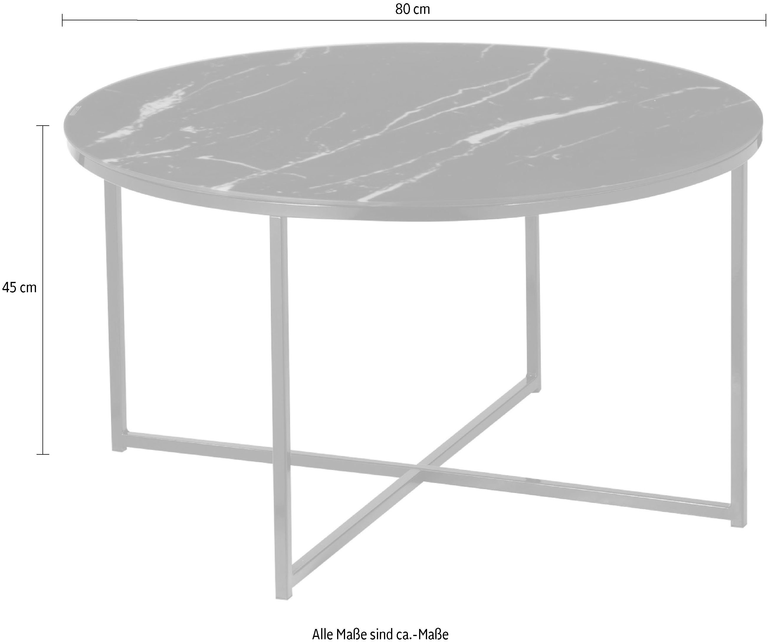 SalesFever Couchtisch, Tischplatte in Schwarz Marmoroptik | Schwarz/schwarz Schwarz 