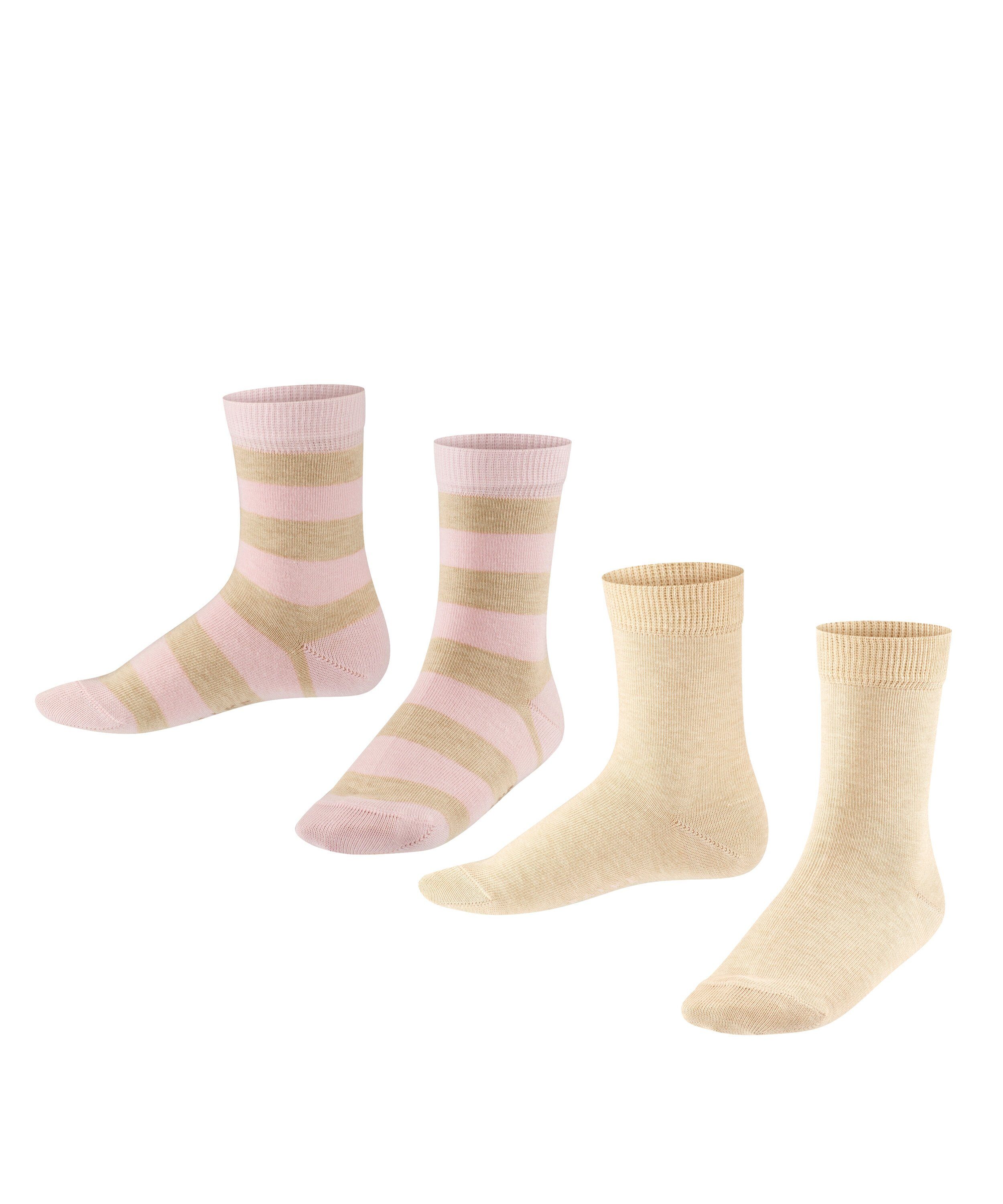 FALKE Socken Happy Stripe 2-Pack (2-Paar) sand mel. (4650)