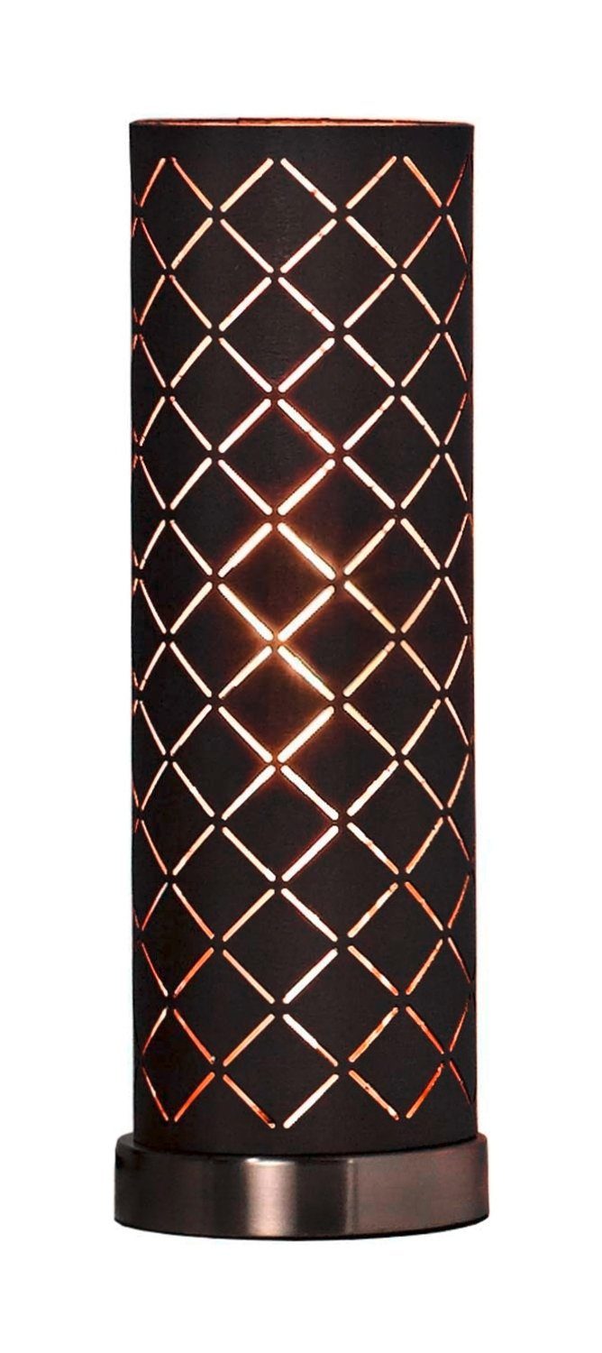 casa NOVA Tischleuchte Tischlampe CHARMING, 1-flammig, H 35 cm, Braun, ohne Leuchtmittel, Goldgelb, Metall