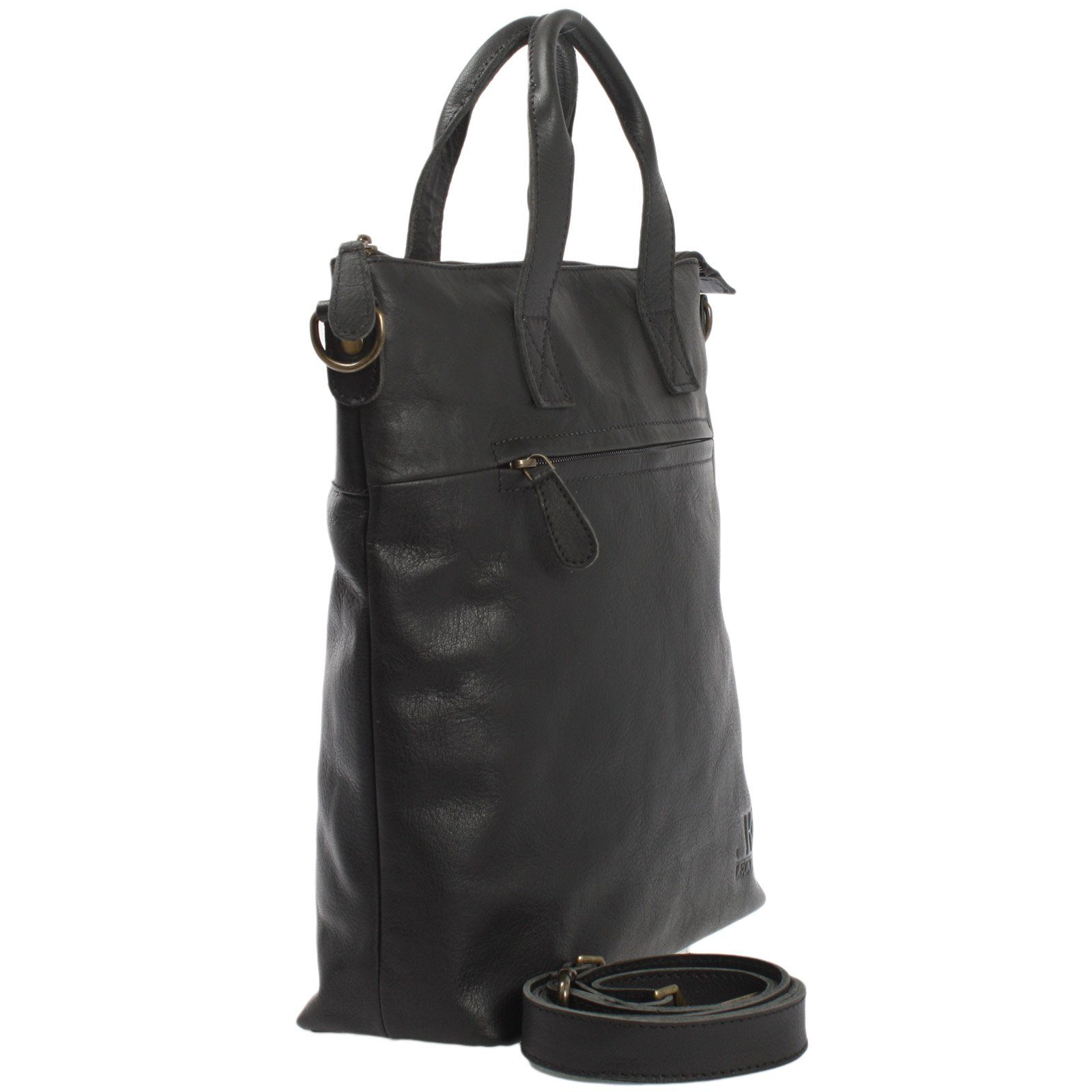 LECONI Umhängetasche Damentasche DIN A4 Henkeltasche Shopper Echtleder LE0068, Echtes Leder – mehrere Reißverschlussfächer – 31×33×10 cm