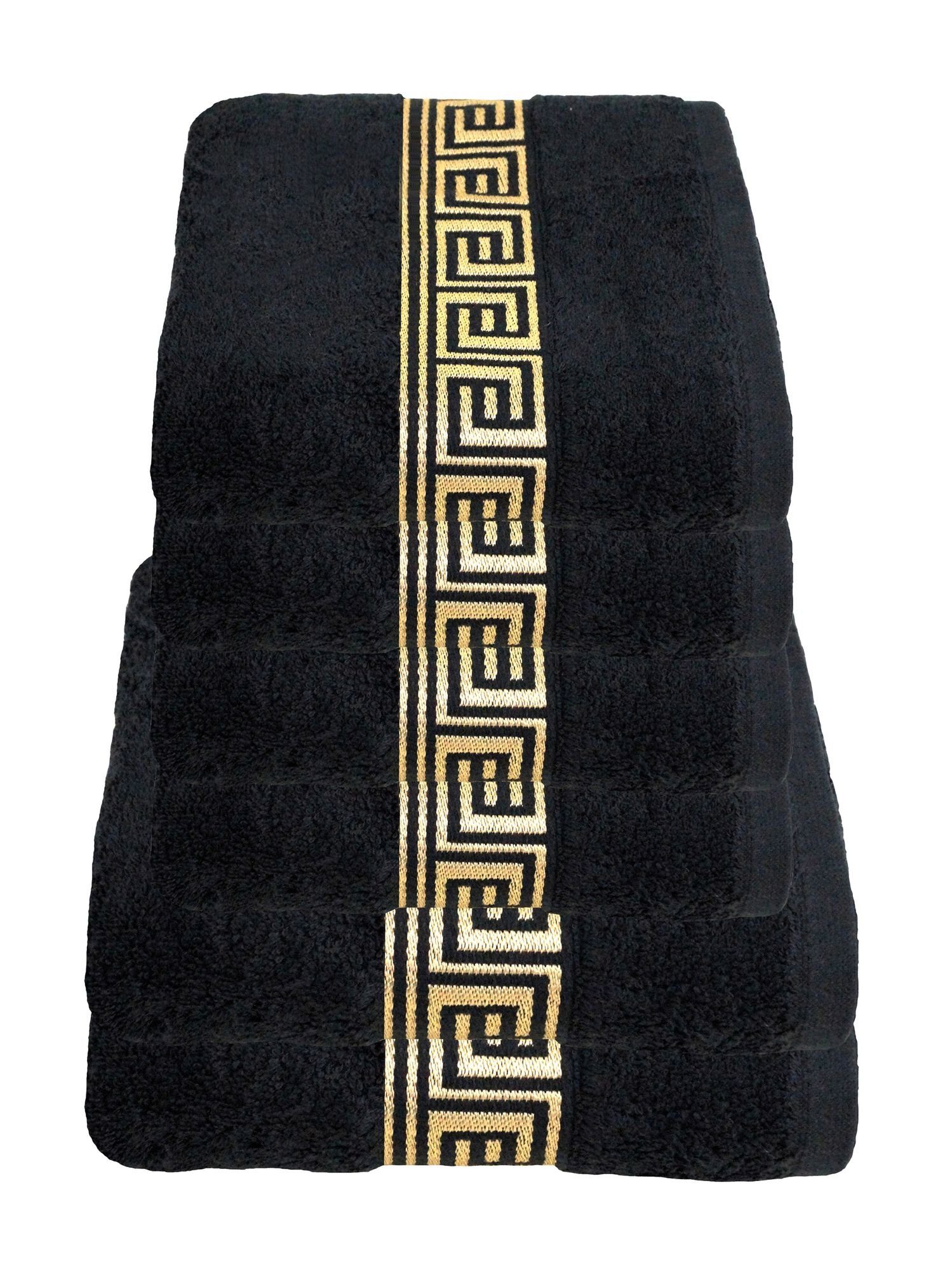 Julie Julsen Handtücher 6-Handtücher-SCHWARZ-GOLD, Baumwolle (6-St) günstig online kaufen