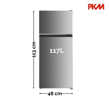 PKM Kühl-/Gefrierkombination GK126EIX, 113 cm hoch, 48 cm breit, wechselbarer Türanschlag, freistehend, höhenverstellbare Füße