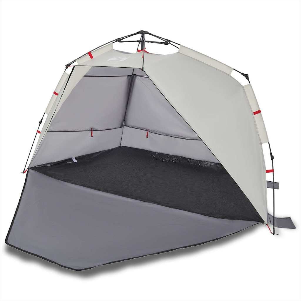 vidaXL Strandmuschel Strandzelt 3 Personen Grau Quick Release Wasserdicht, (1 tlg)