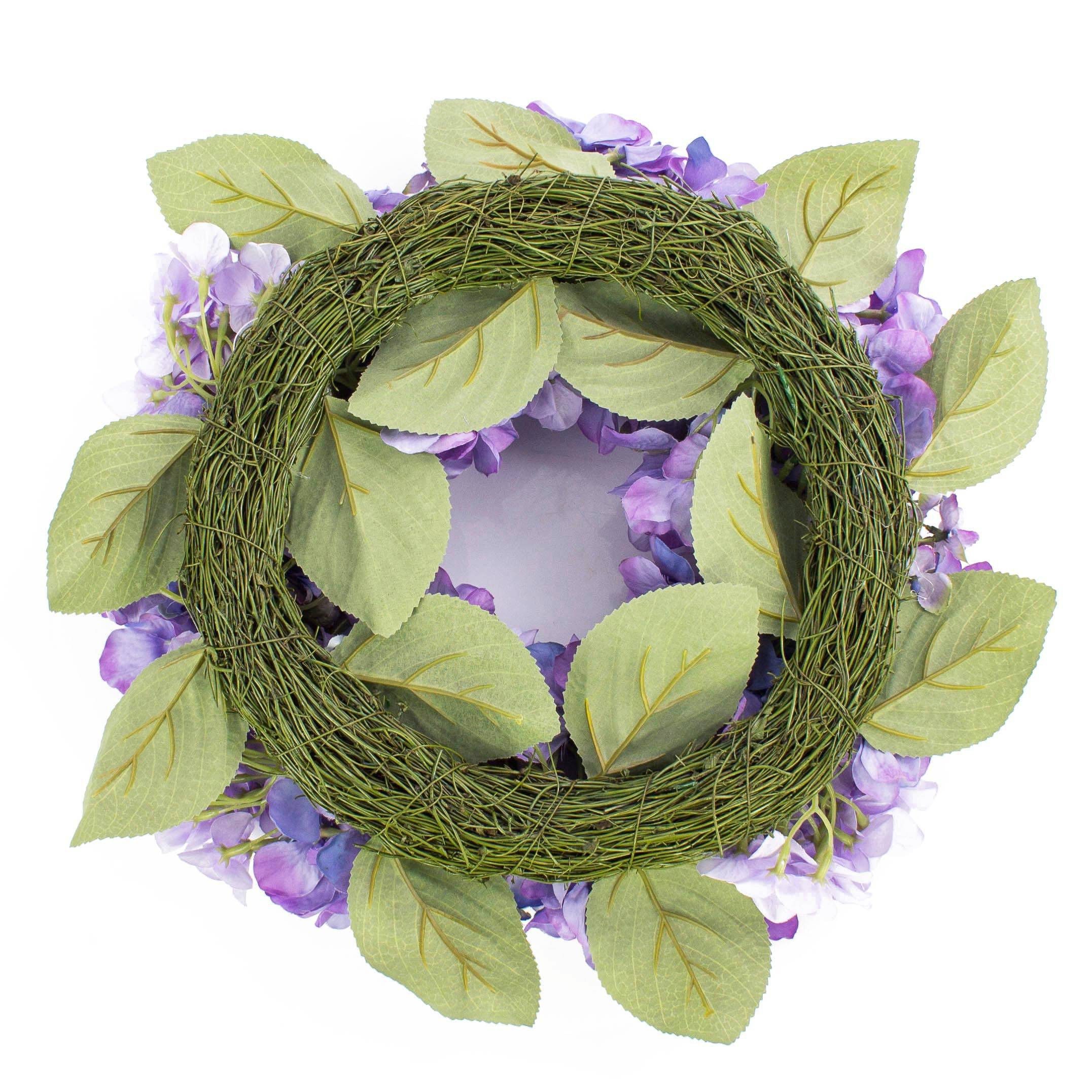 Kunstkranz Sommerlicher Hortensienkranz auf Rattan, lila, Ø 35cm Hortensie, artplants, Höhe 12.0 cm