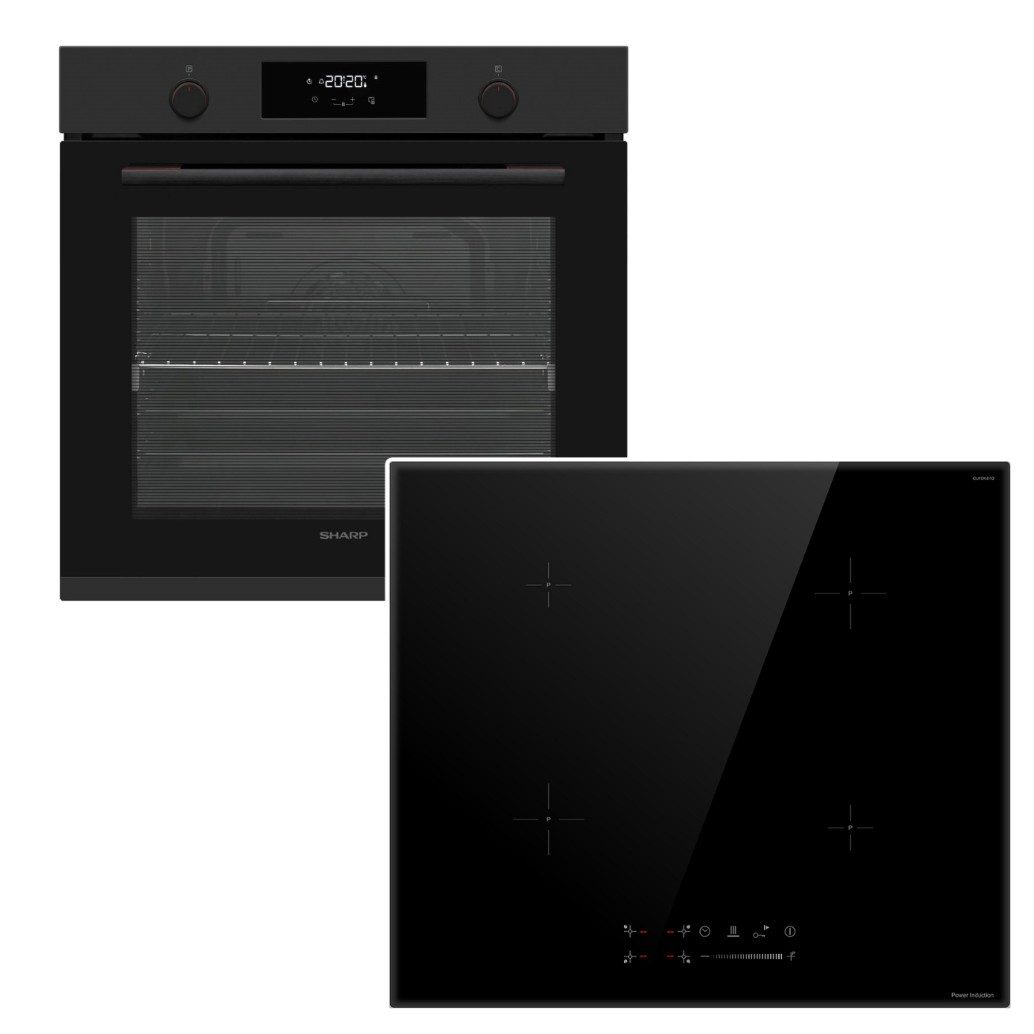 Sharp Backofen-Set Backofen Pyrolyse Vollauszug+ keenberk Induktionskochfeld Boost Slider, mit 1-fach Vollauszug, Pyrolyse-Selbstreinigung