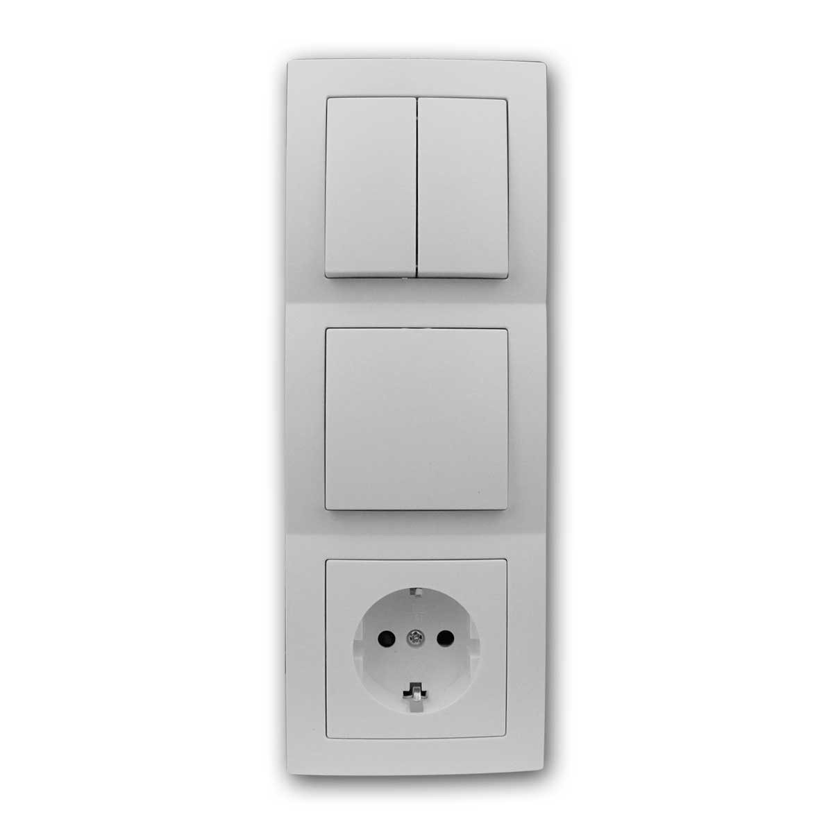 McPower FLAIR Set "Tür 3-fach", 4-teilig, weiß, Schraubans Unterputzschalter