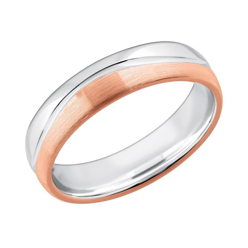 Silberring Bicolorer Herrenring 925er Silber rosé R8579