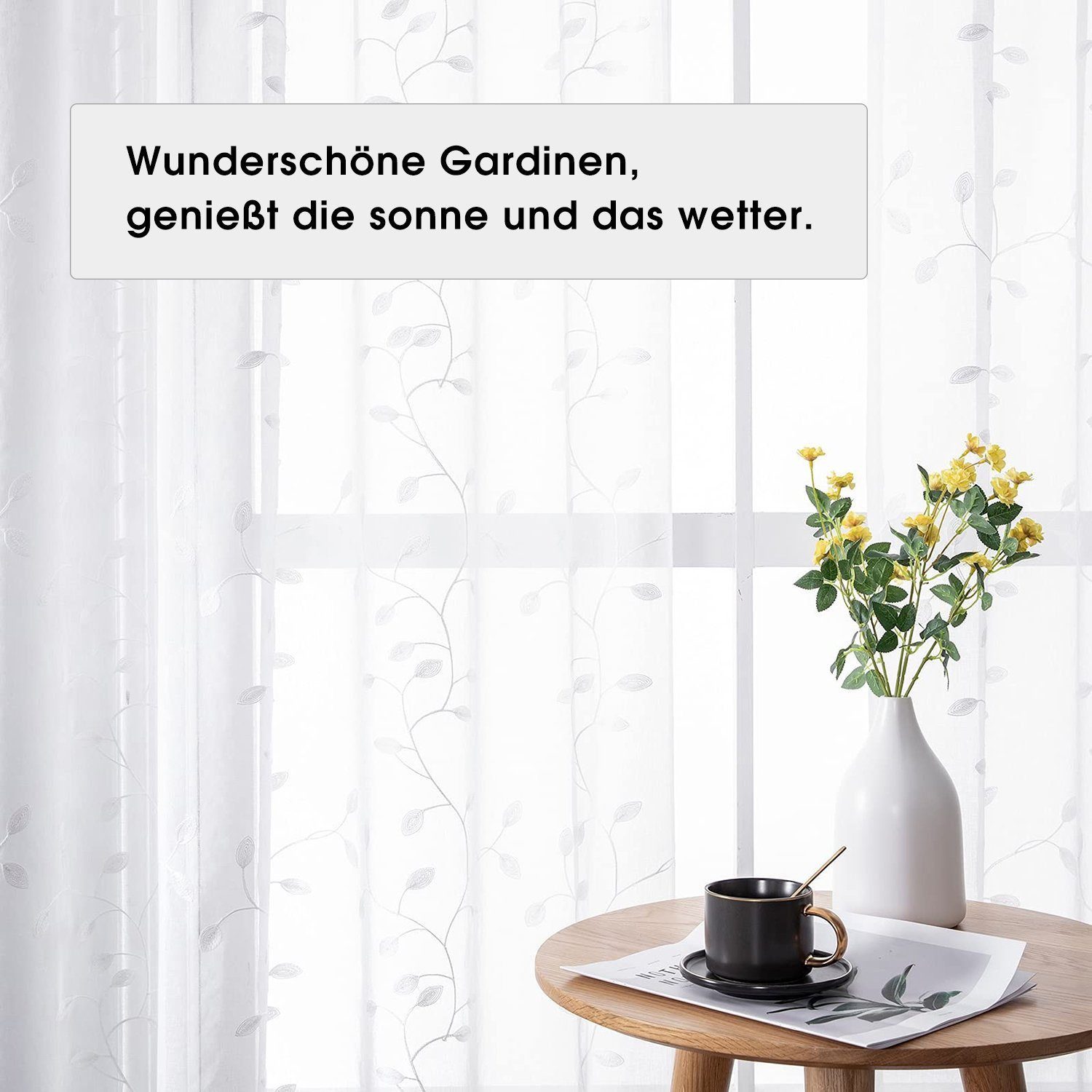 BYSURE Vorhang (2 St), Stangendurchzug, halbtransparent, Boho BlumenVorhäng günstig online kaufen