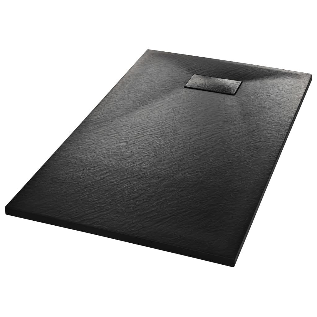 vidaXL Duschwanne 120 x 70 cm Duschwanne SMC Kunststoff faserverstärkt Schwarz 120x70 cm, Rechteck