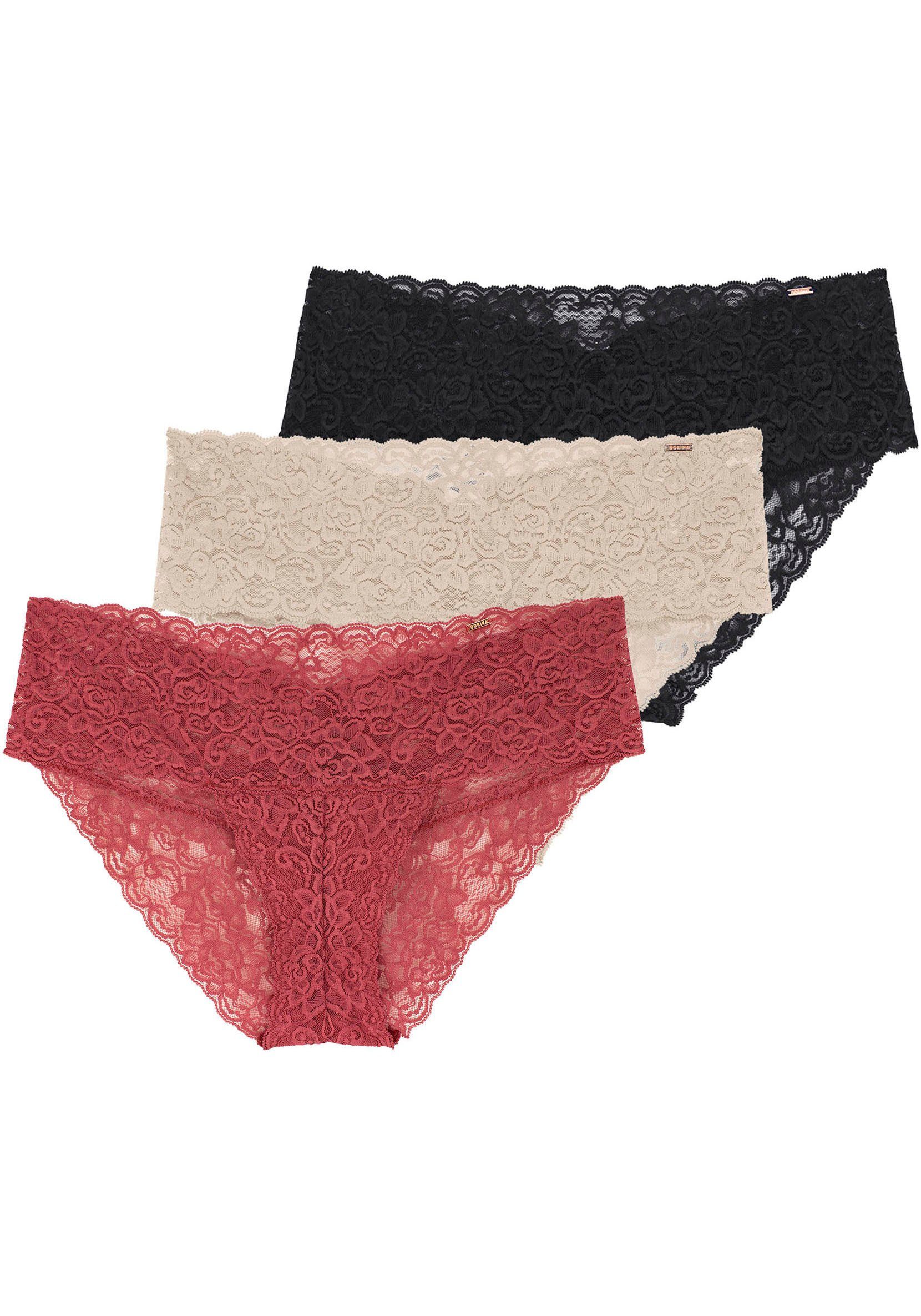 Dorina Slip Lana (3er Pack) mit floraler Spitze