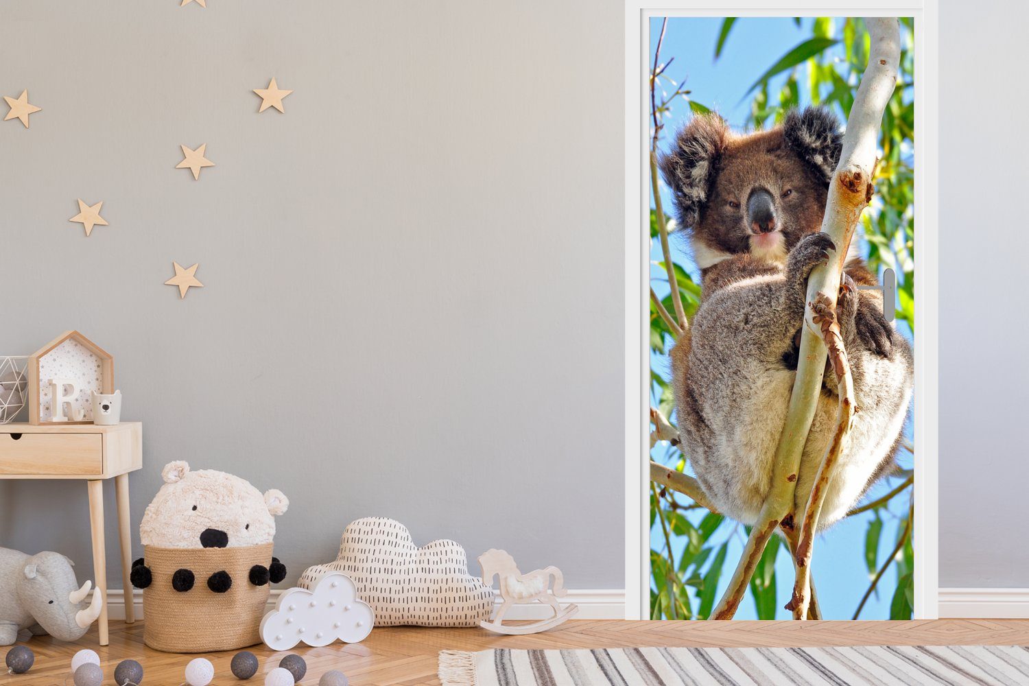 MuchoWow Türtapete Koala Luft Fototapete - - Kinder - Jungen St), 75x205 für (1 - Tür, Türaufkleber, cm bedruckt, Mädchen, Matt