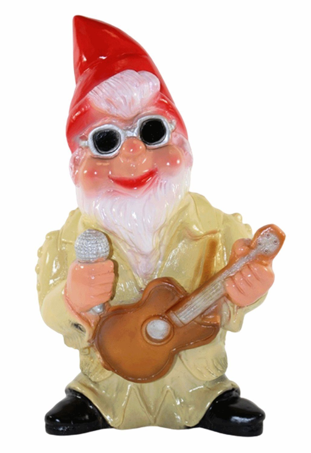 Rakso Oskar Schneider GmbH Gartenzwerg Deko Figur Zwerg H 30 cm lustiger Gartenzwerg Musiker mit Gitarre