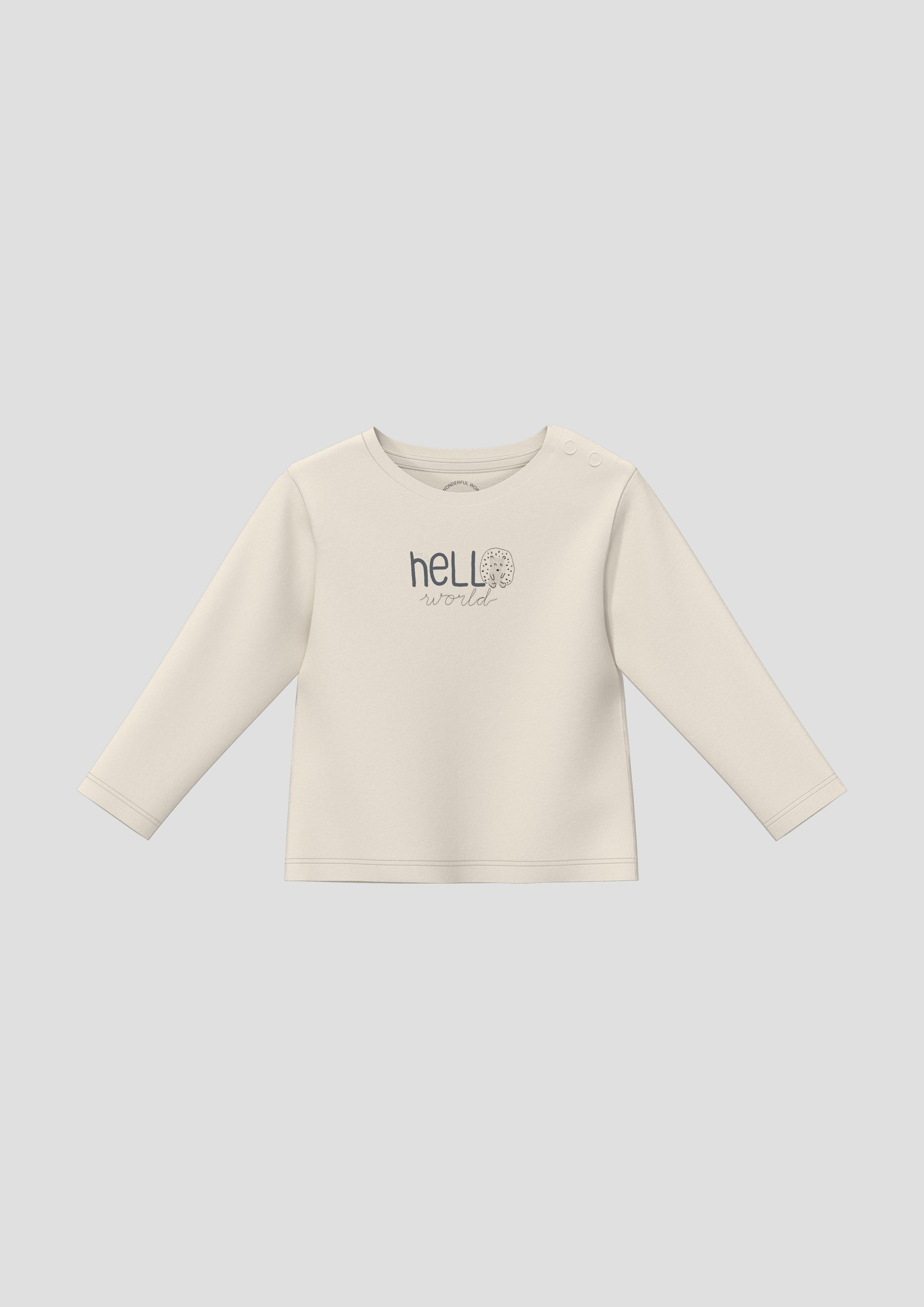 Langarmshirt Unisex Baumwoll-Shirt mit Frontprint
