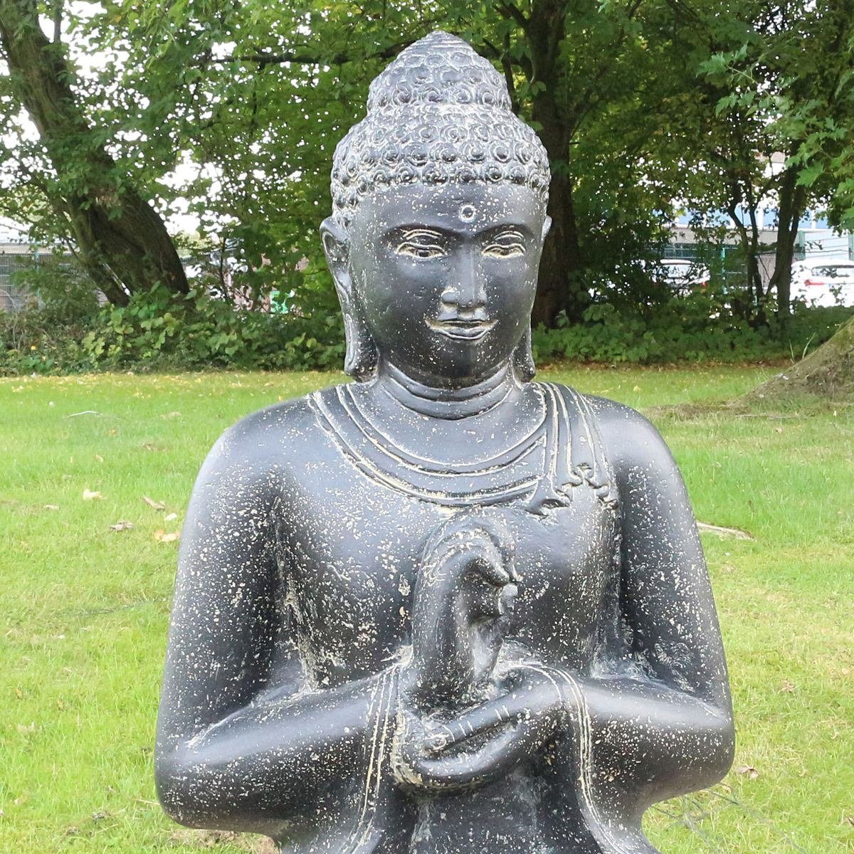 traditionelle sitzed cm Dekofigur Chakra Handarbeit Figur Buddha Steinfigur im Galerie Garten 100 Herstellung in Ursprungsland St), (1 Oriental